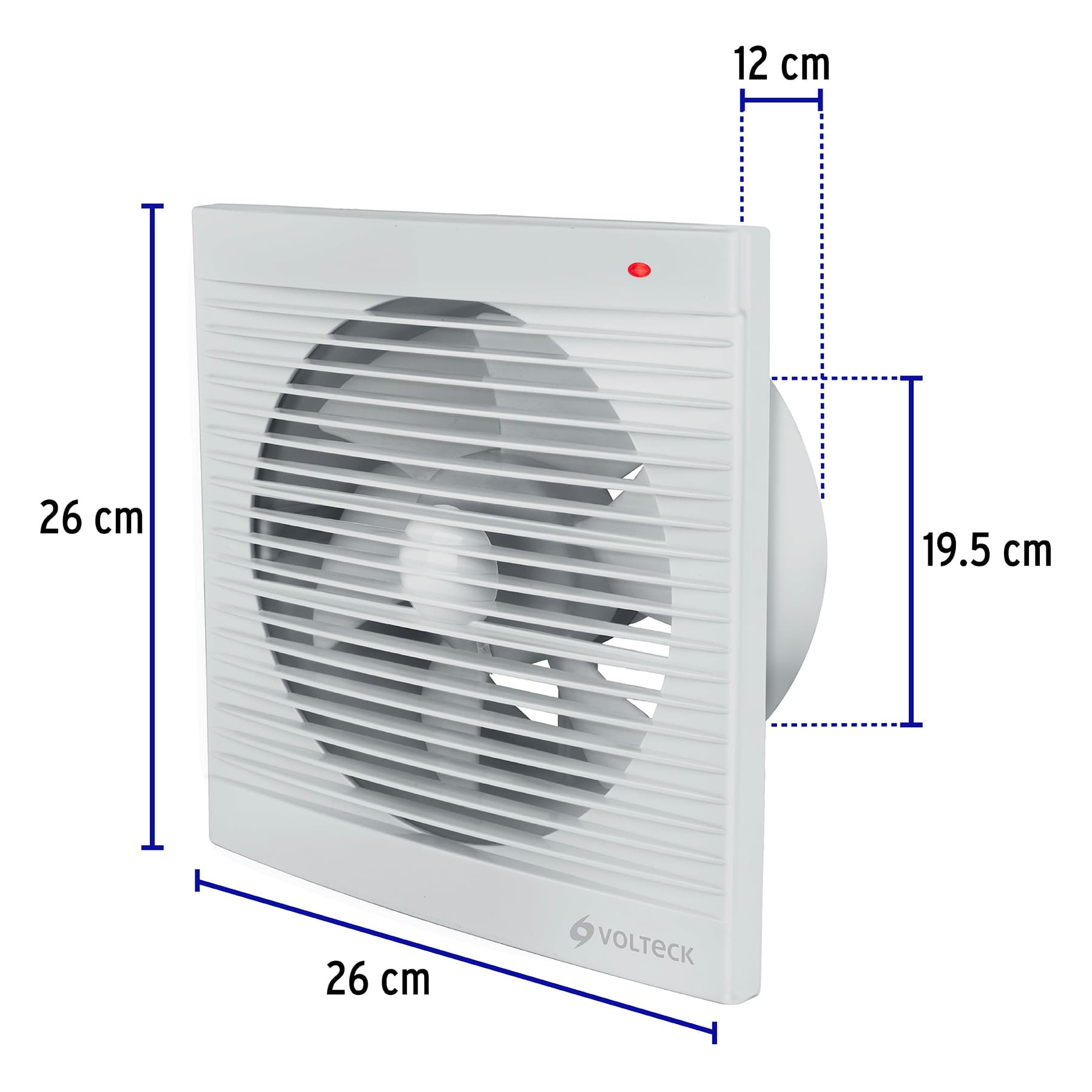 Extractor de aire de 8", blanco, VOLTECK