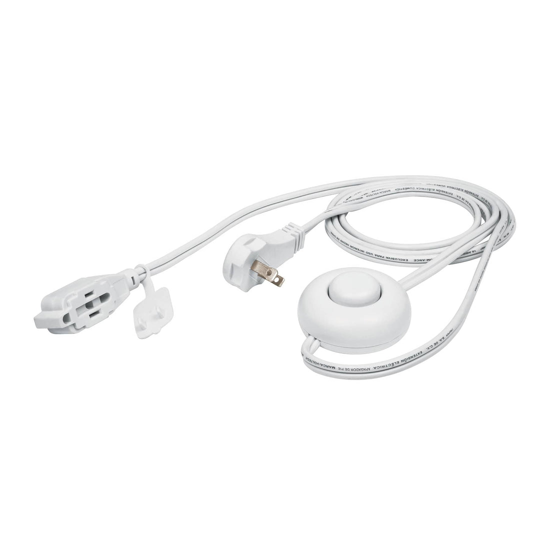 Extensión con apagador de pie,2m, blanca
