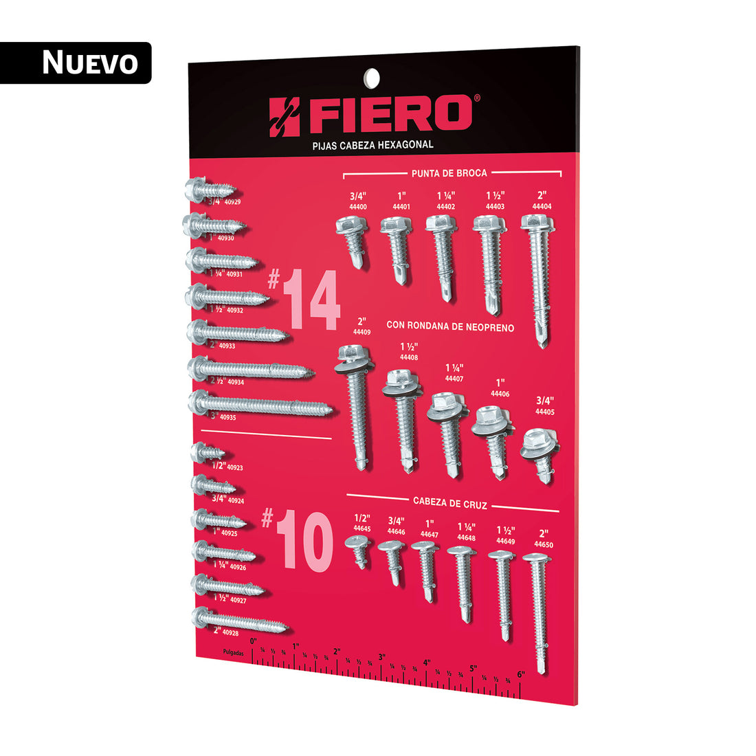 Exhibidor de pijas cabeza hexagonal, FIERO
