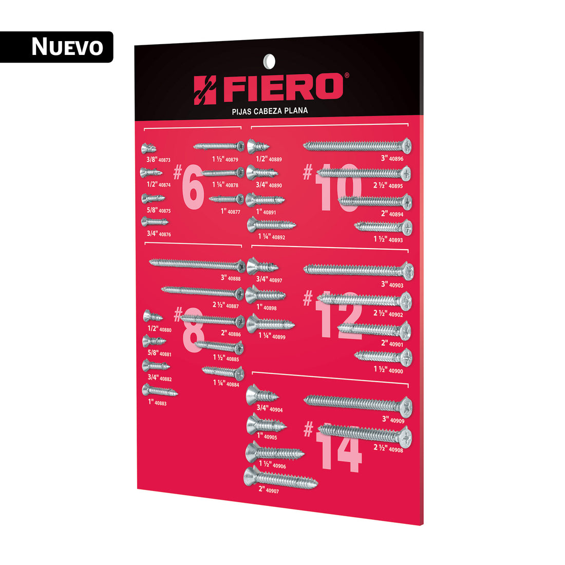 Exhibidor de pijas cabeza plana, FIERO