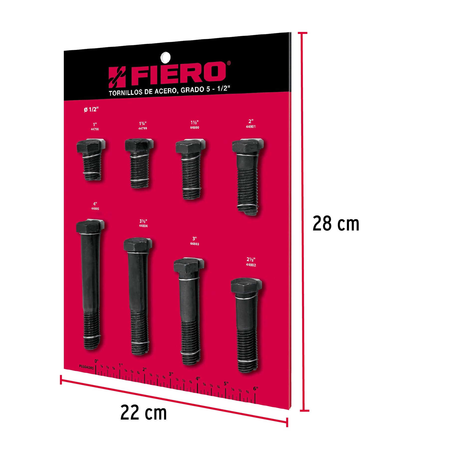 Exhibidor FIERO de tornillos #3, grado 5