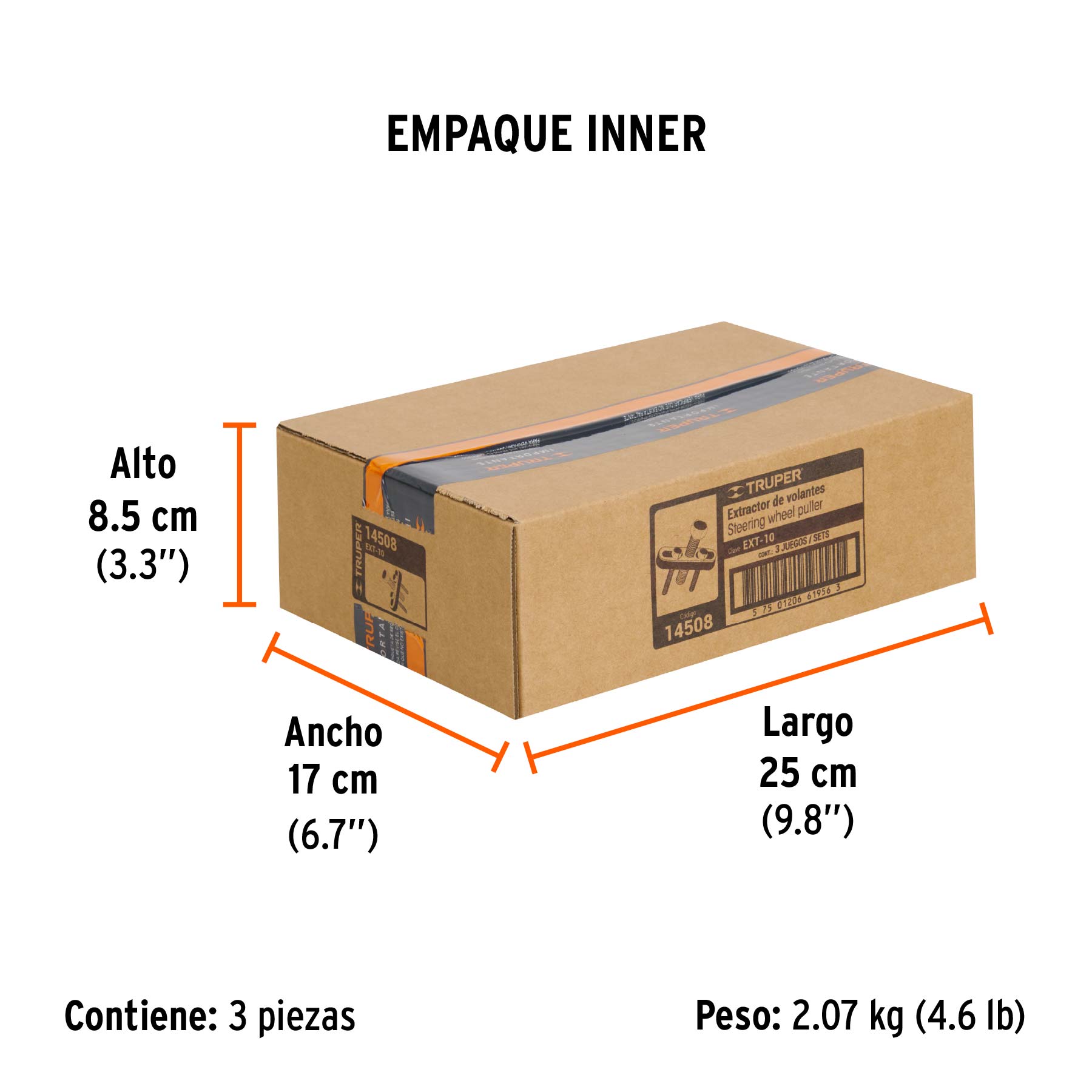 Extractor de volantes, 11 piezas, TRUPER - Empaque