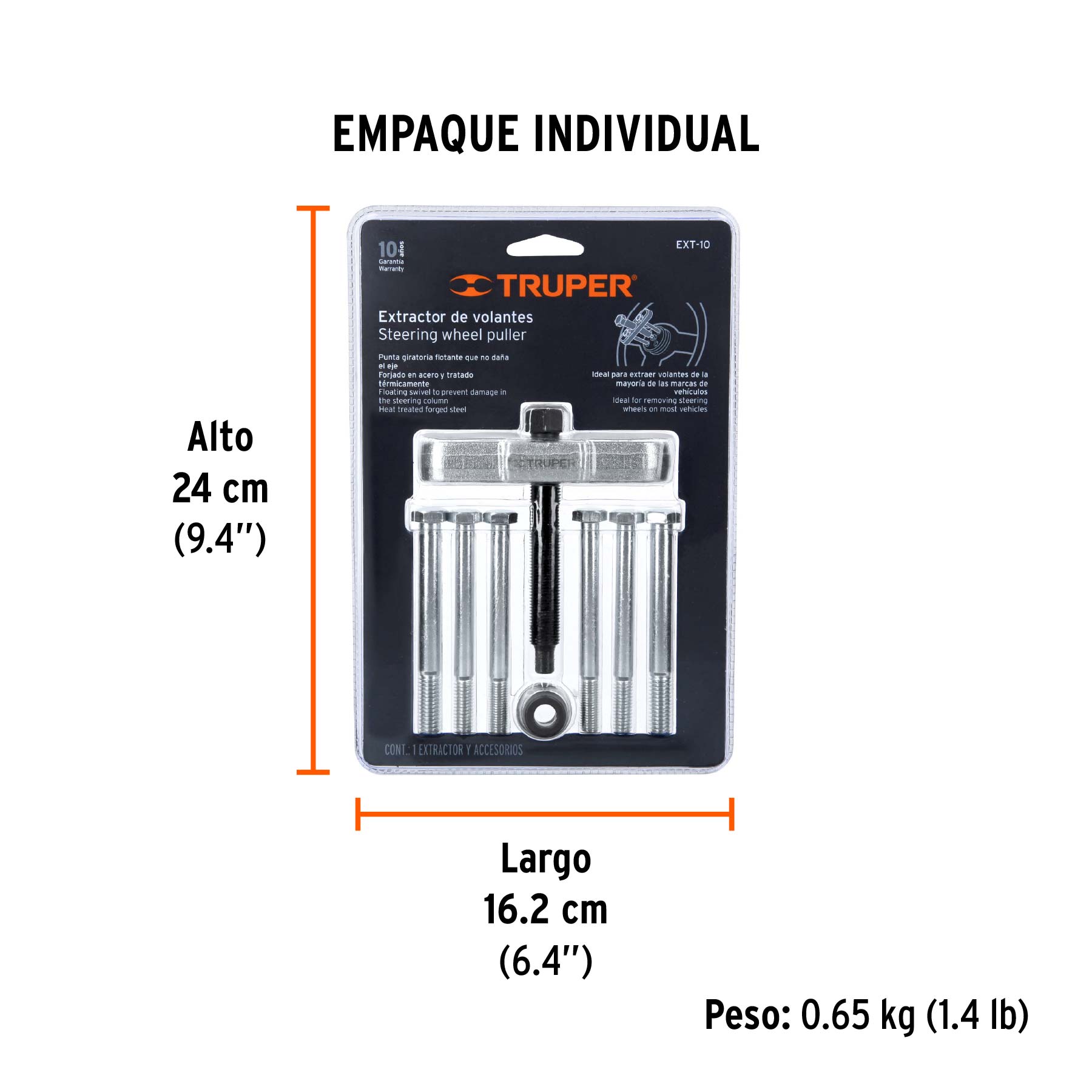 Extractor de volantes, 11 piezas, TRUPER - Empaque