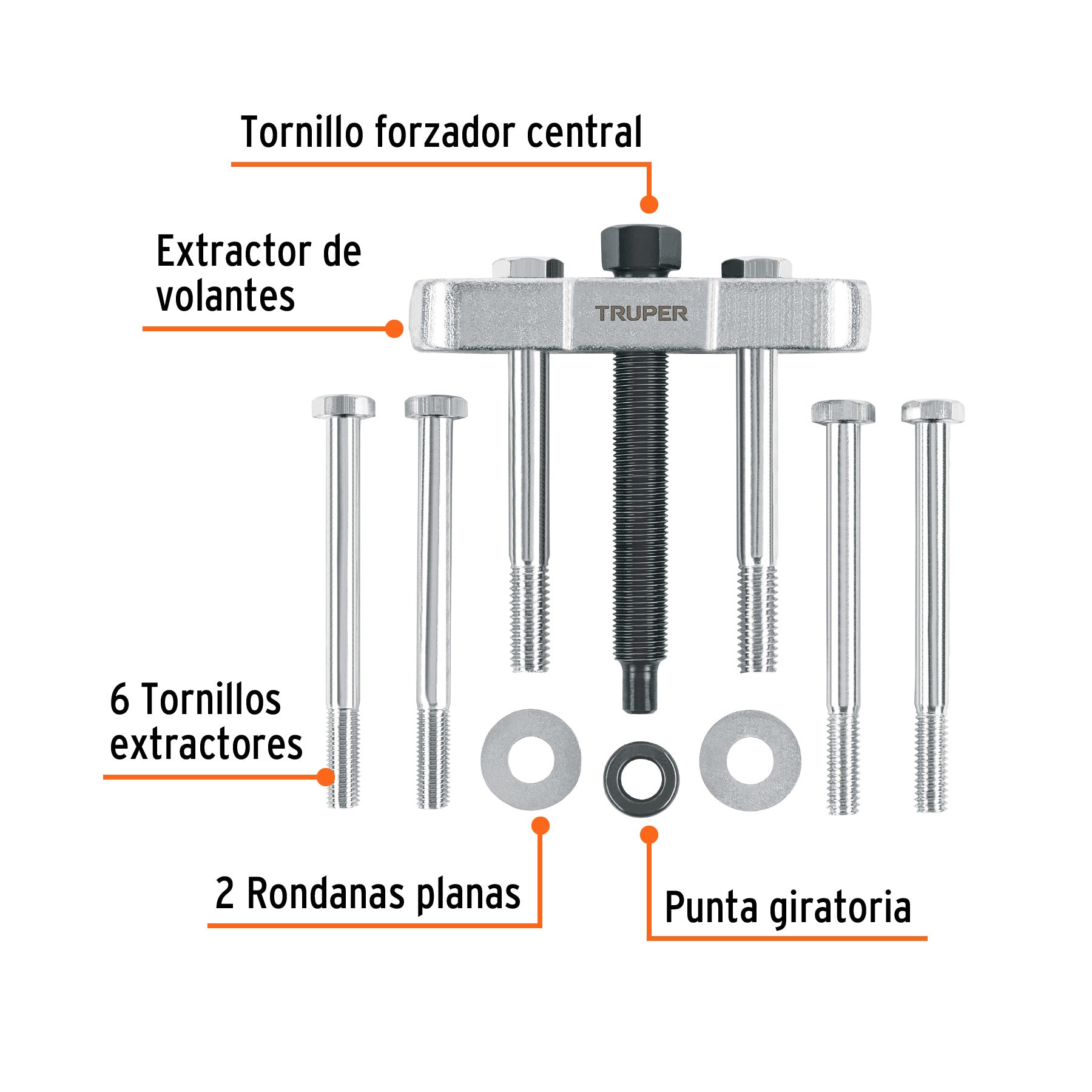 Extractor de volantes, 11 piezas, TRUPER