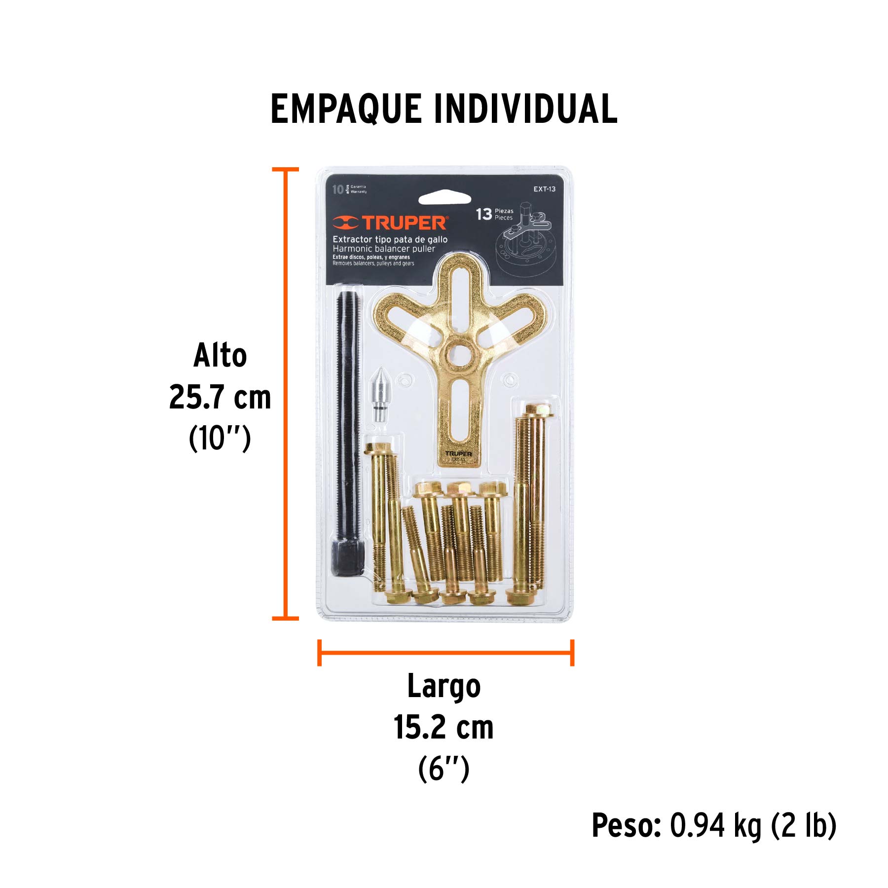 Extractor pata de gallo, 13 piezas, TRUPER - Empaque