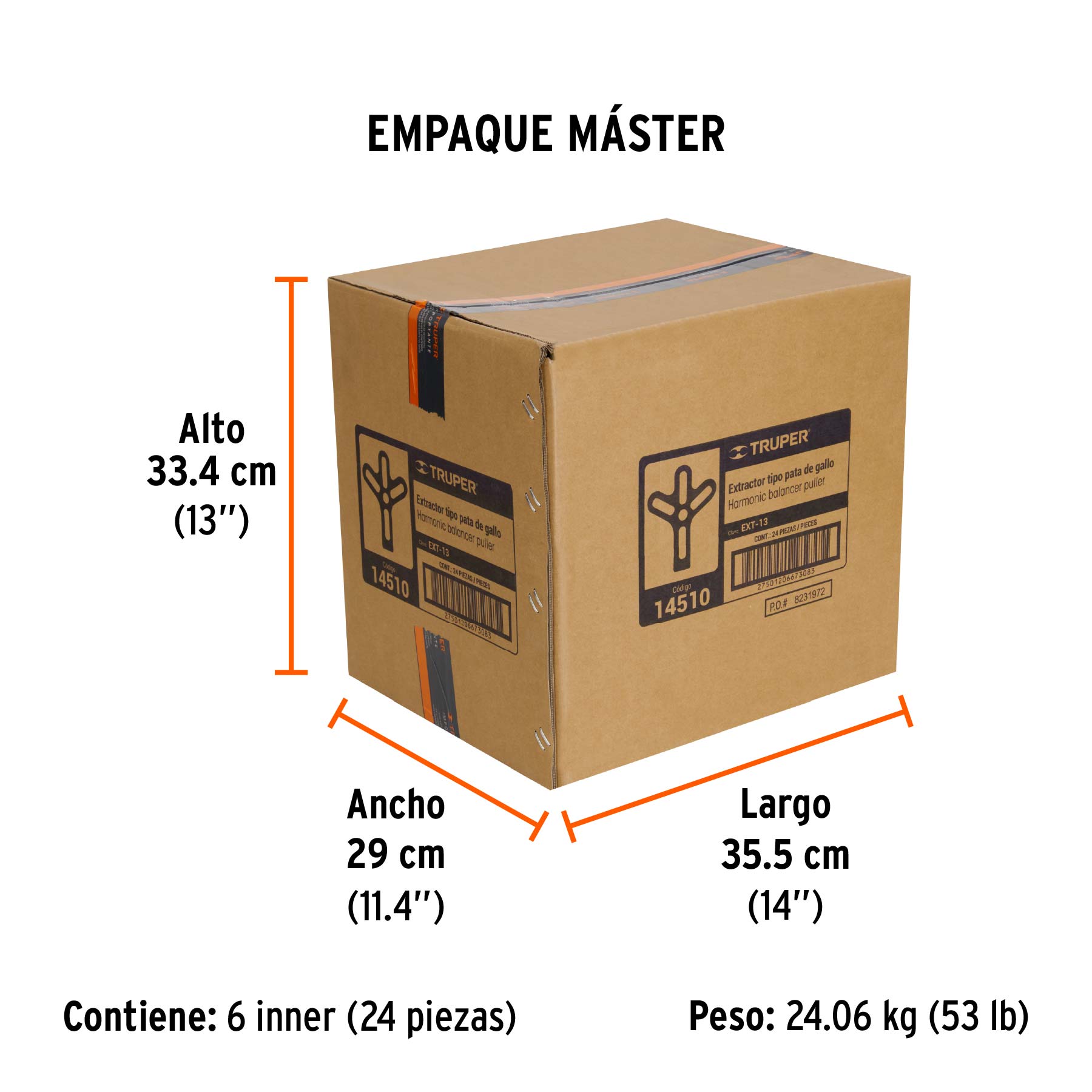 Extractor pata de gallo, 13 piezas, TRUPER - Empaque