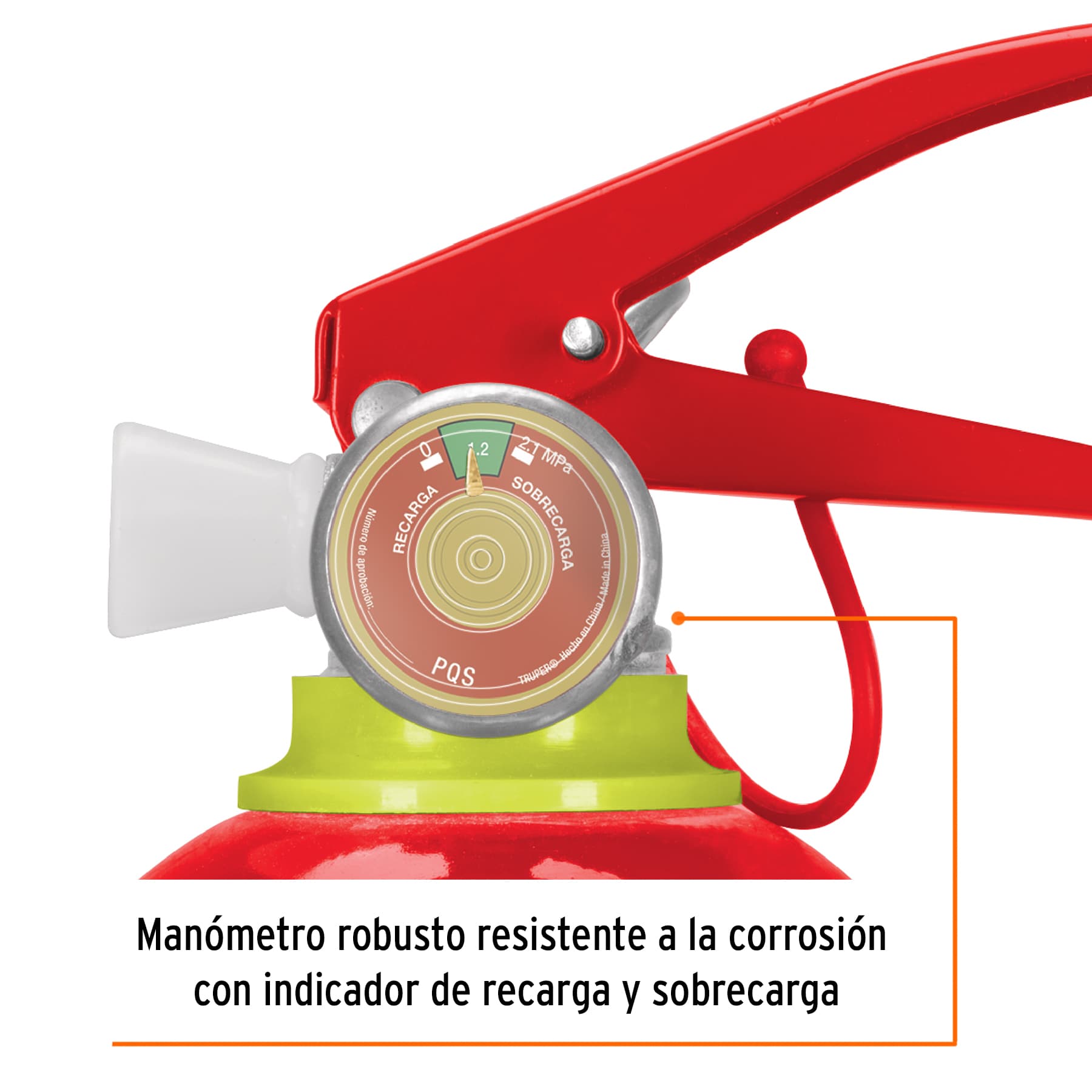 Extintor portátil recargable 0.5 kg, polvo tipo ABC, TRUPER