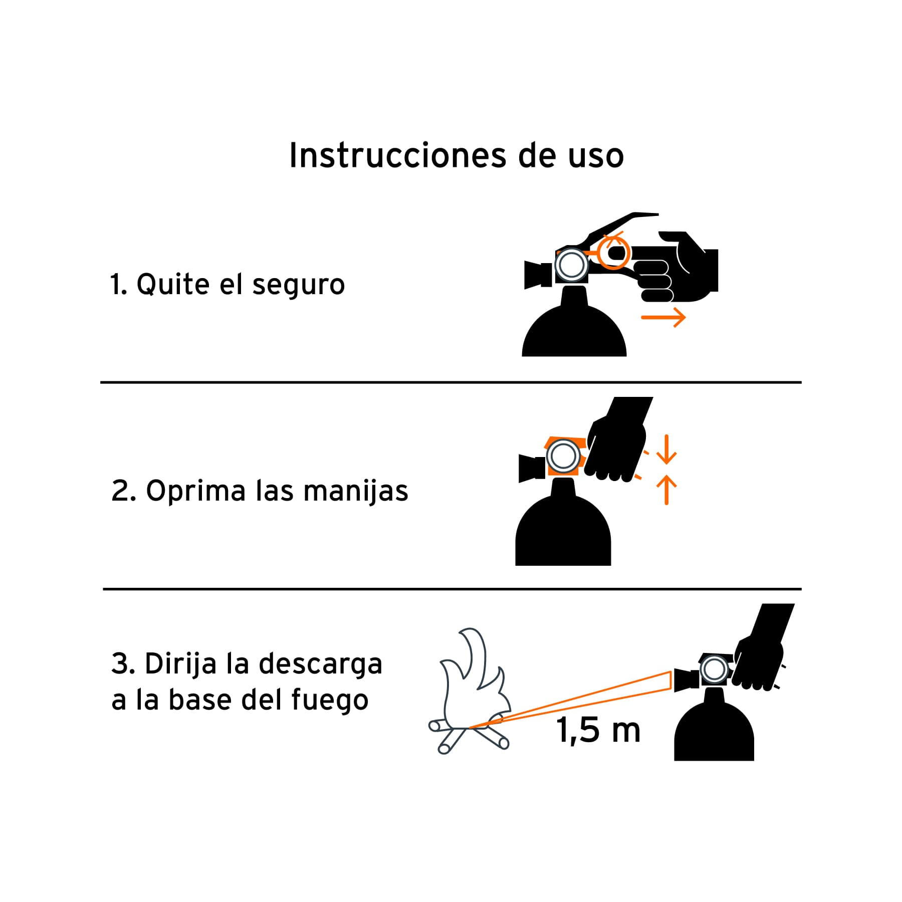 Extintor portátil recargable 0.5 kg, polvo tipo ABC, TRUPER