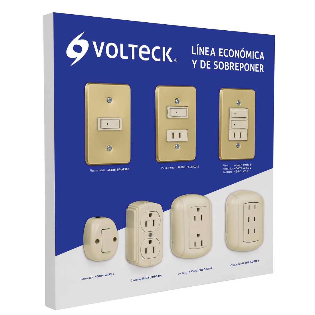 Tablero exhibidor, línea económica, VOLTECK