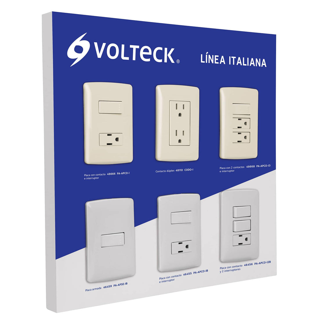 Tablero exhibidor, línea italiana, VOLTECK