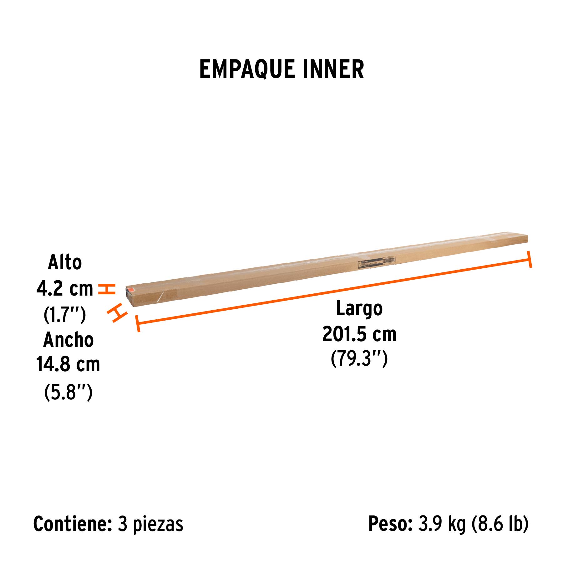 Extensión de fibra de vidrio para rodillo, 3.6 m, TRUPER - Empaque