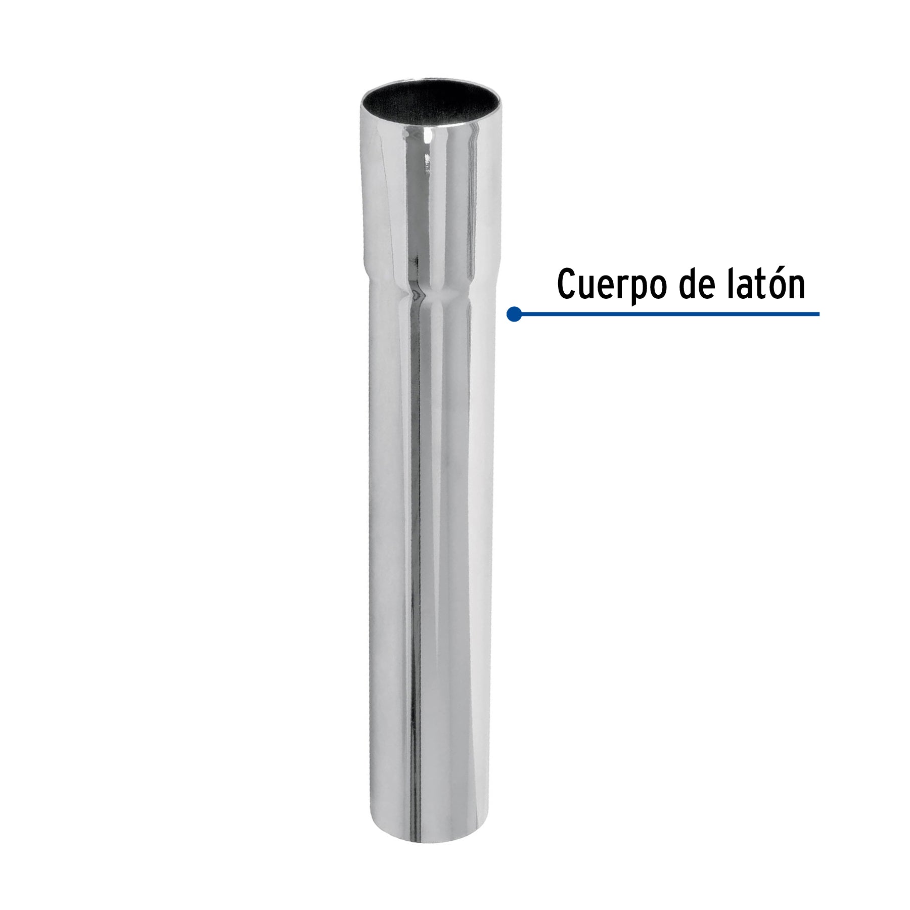 Extensión 20 cm latón cromado para contra de lavabo, 1-1/4"