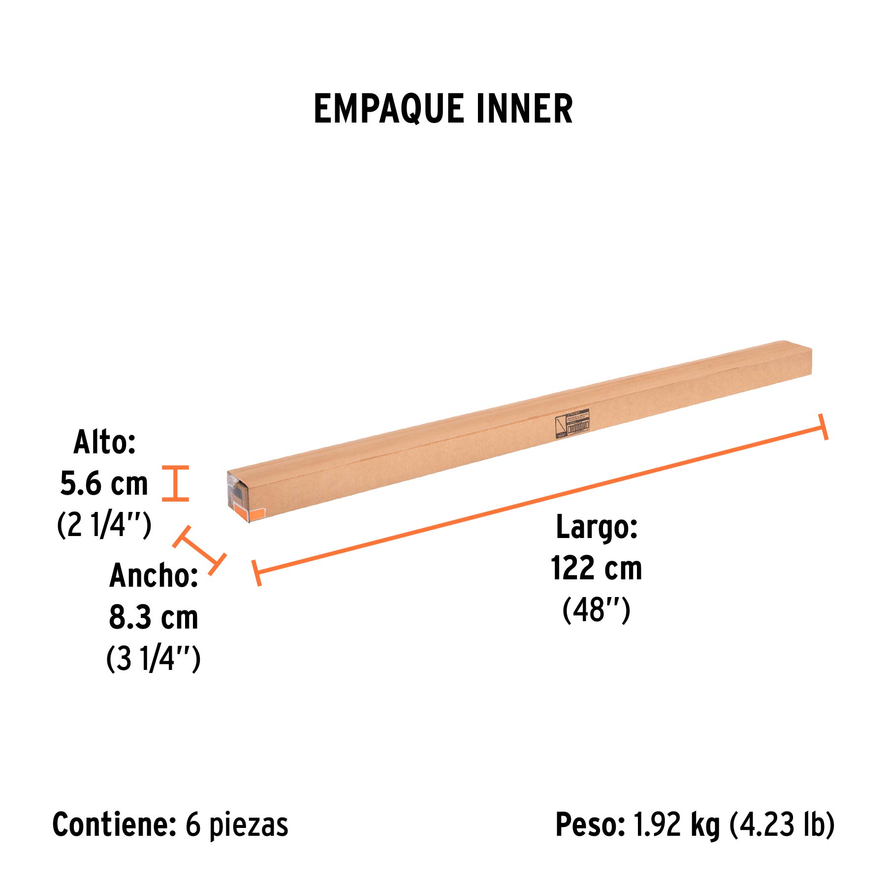 Extensión de acero para rodillo, 1.2 m, TRUPER - Empaque