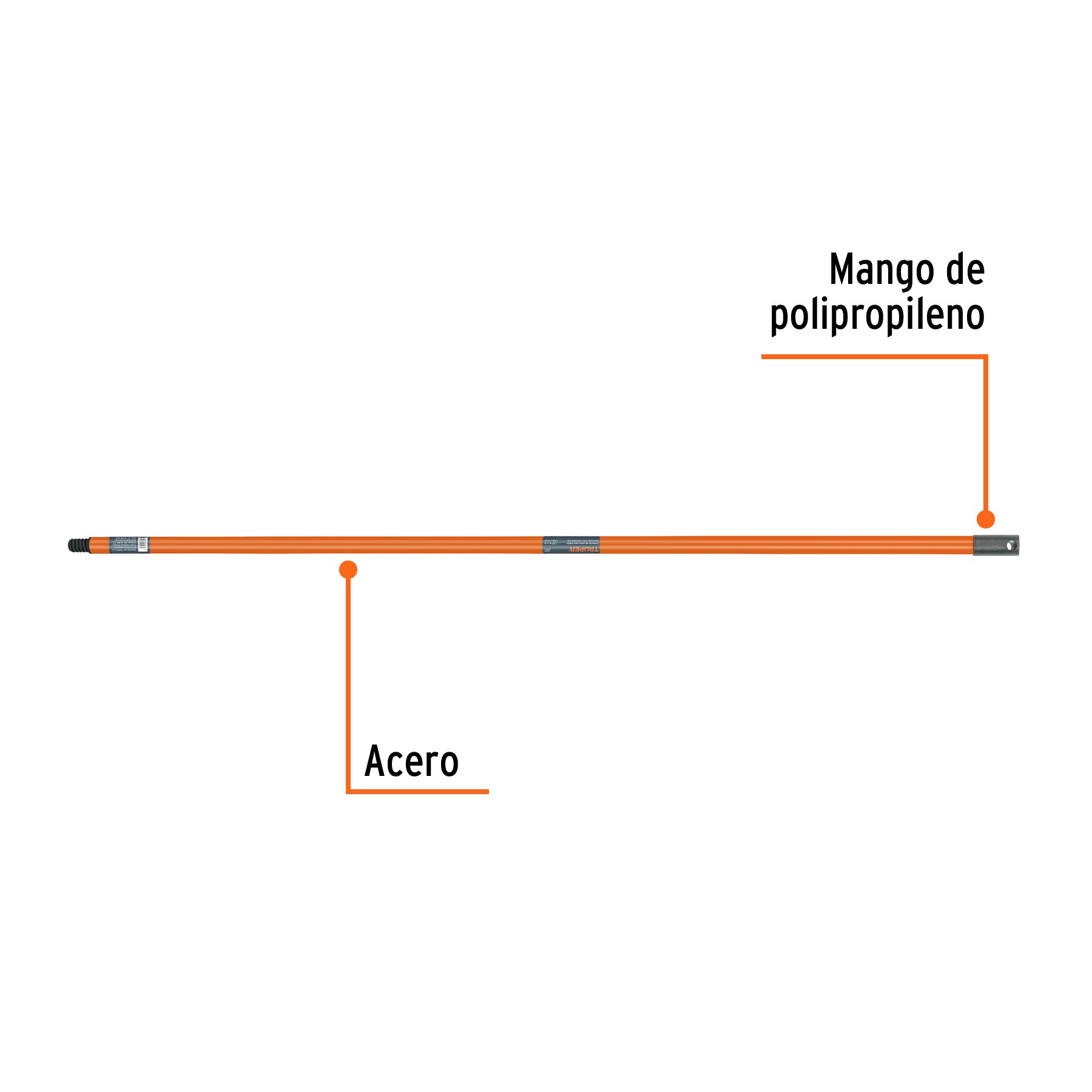 Extensión de acero para rodillo, 1.2 m, TRUPER