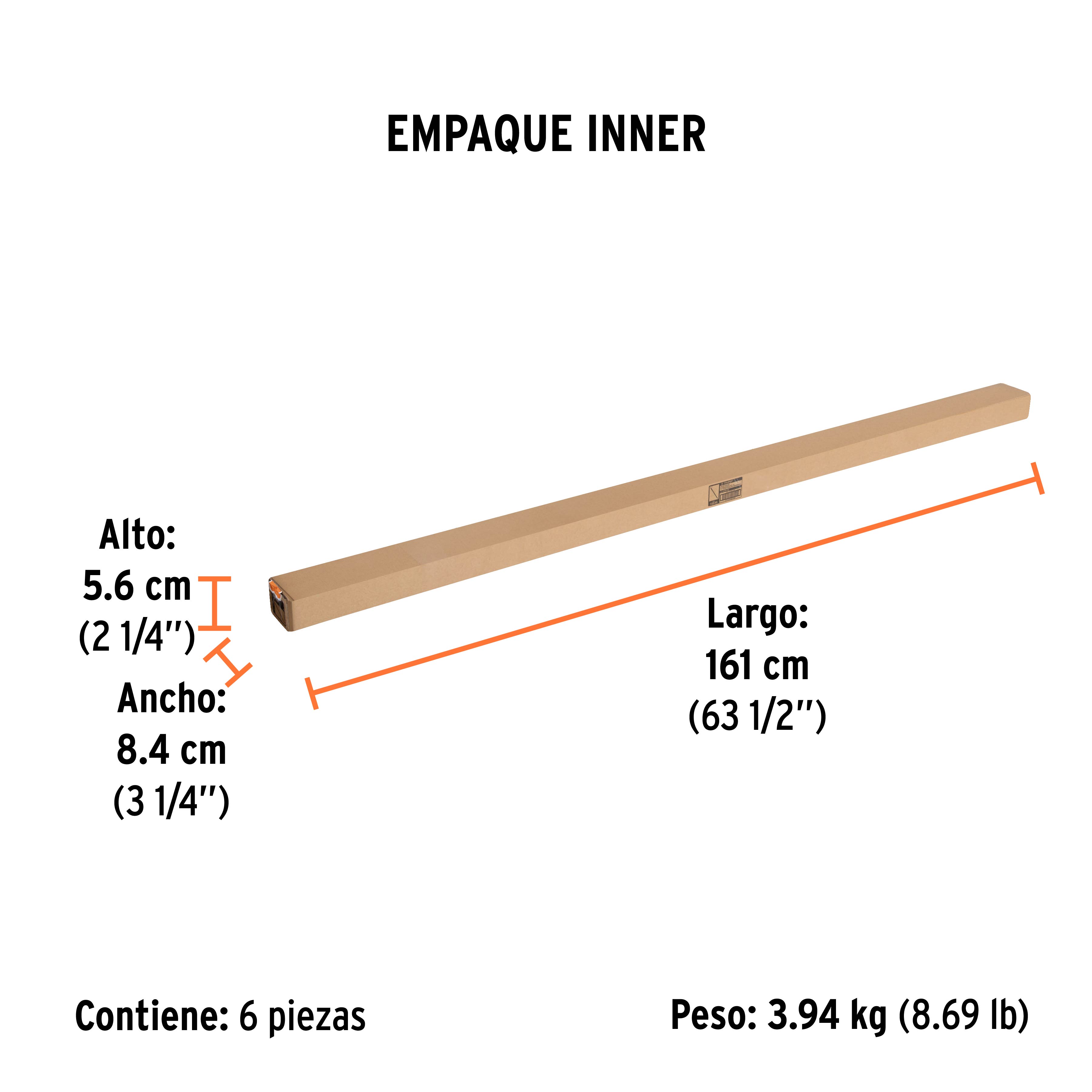 Extensión de acero para rodillo, 3 m, TRUPER - Empaque