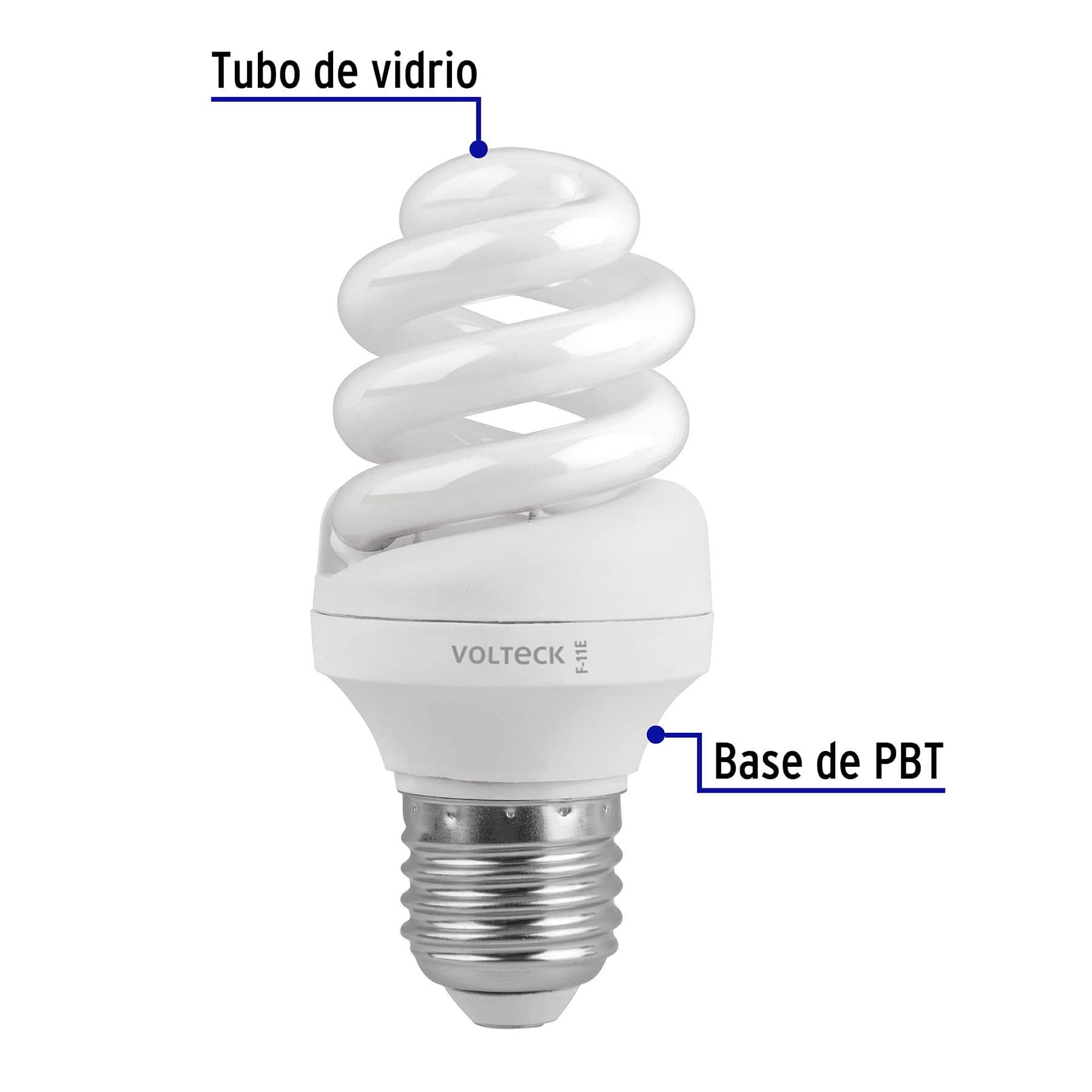 Lámpara espiral T3 11 W luz de día en blíster, VOLTECK