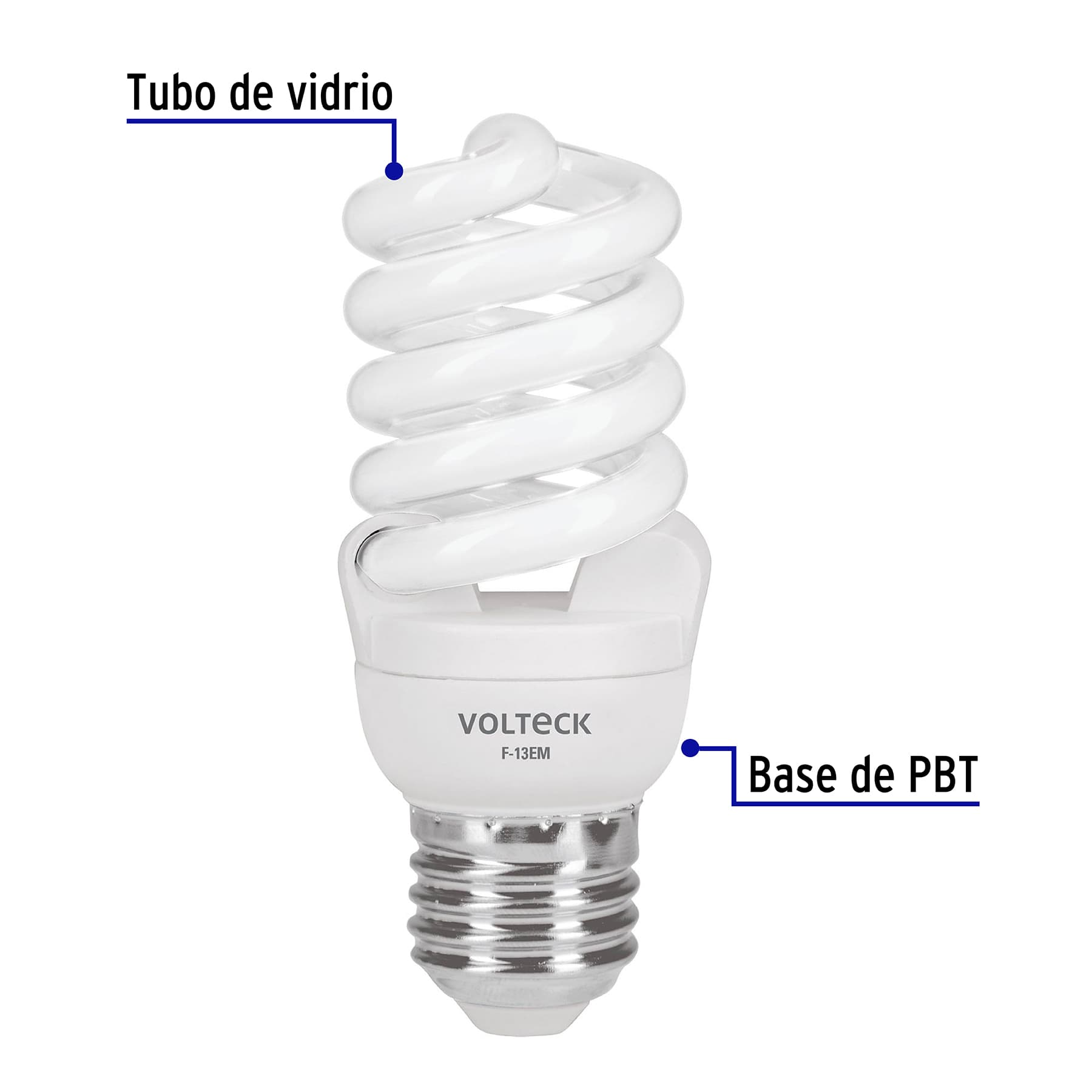 Lámpara espiral mini T2 13 W luz de día en blíster, VOLTECK