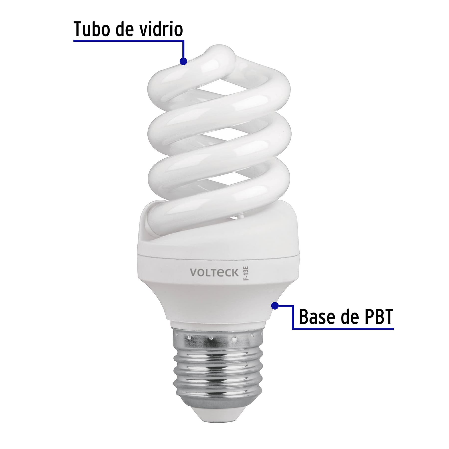 Lámpara espiral T3 13 W luz de día en blíster, VOLTECK