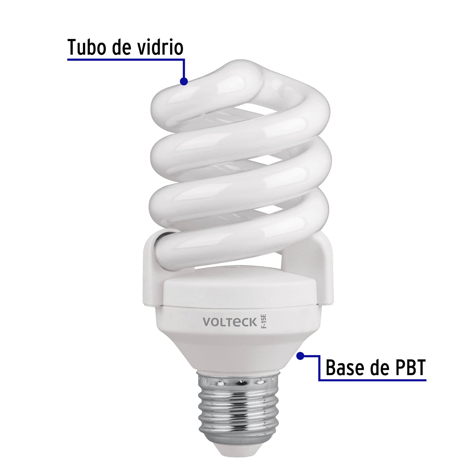 Lámpara espiral T4 15 W luz de día en blíster, VOLTECK