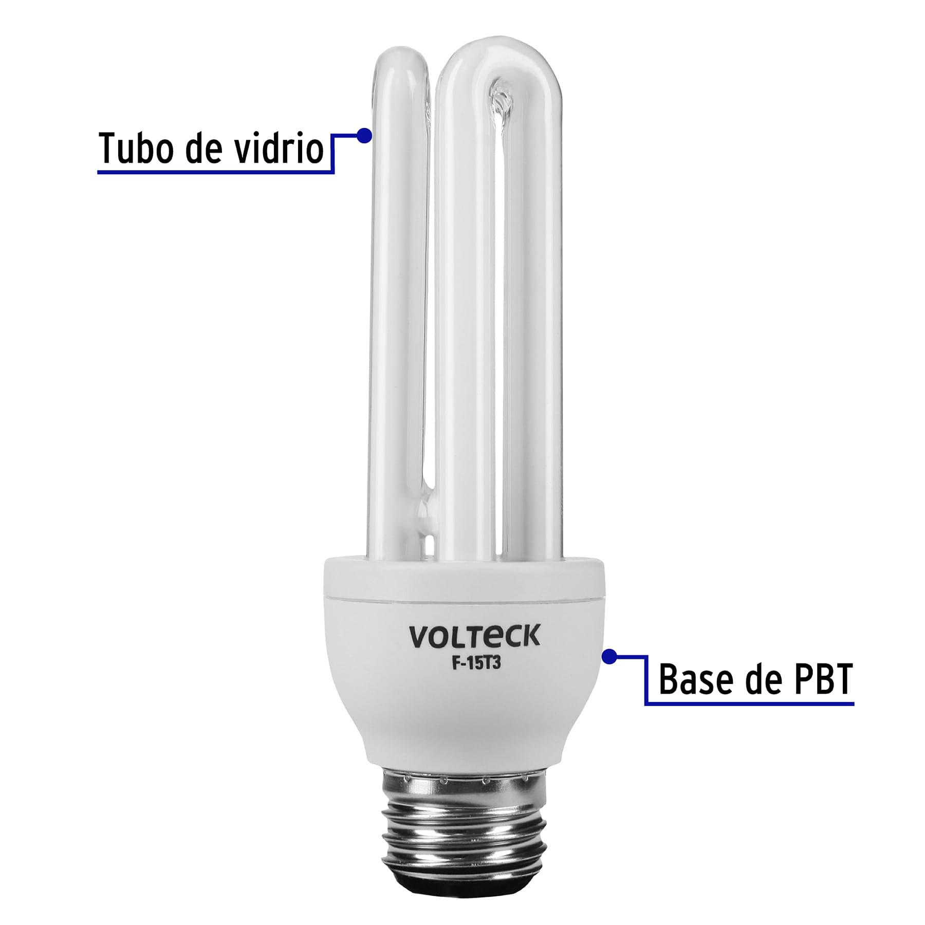 Lámpara triple T3 15 W luz de día en blíster, VOLTECK