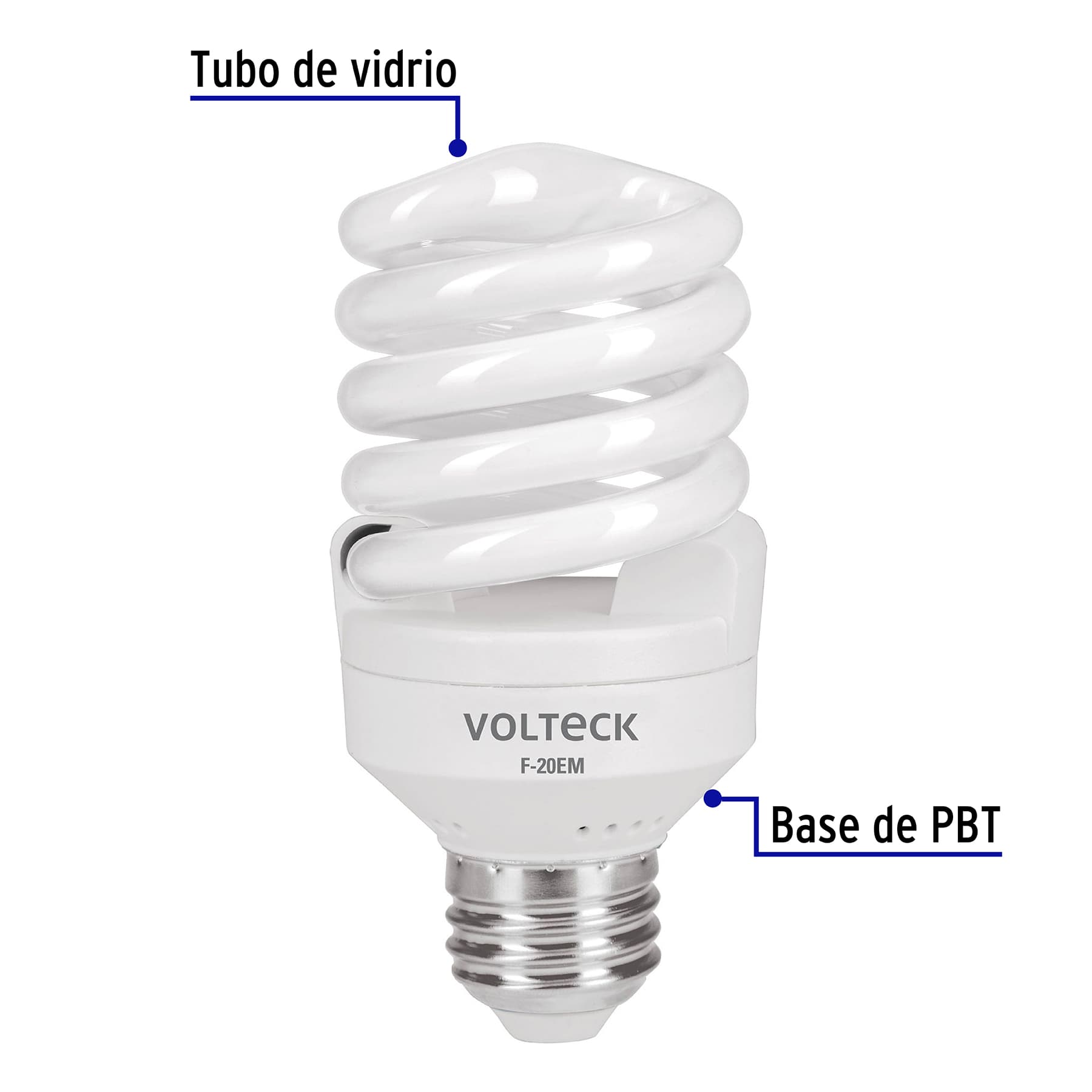 Lámpara espiral mini T2 20 W luz de día en blíster, VOLTECK