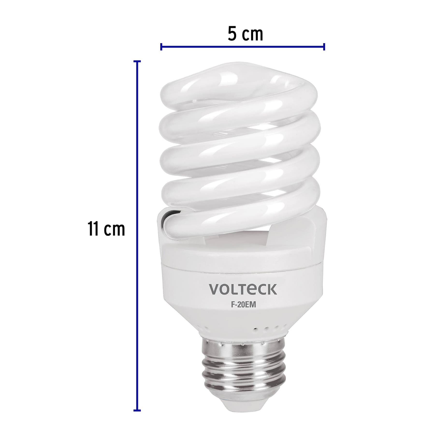 Lámpara espiral mini T2 20 W luz de día en blíster, VOLTECK