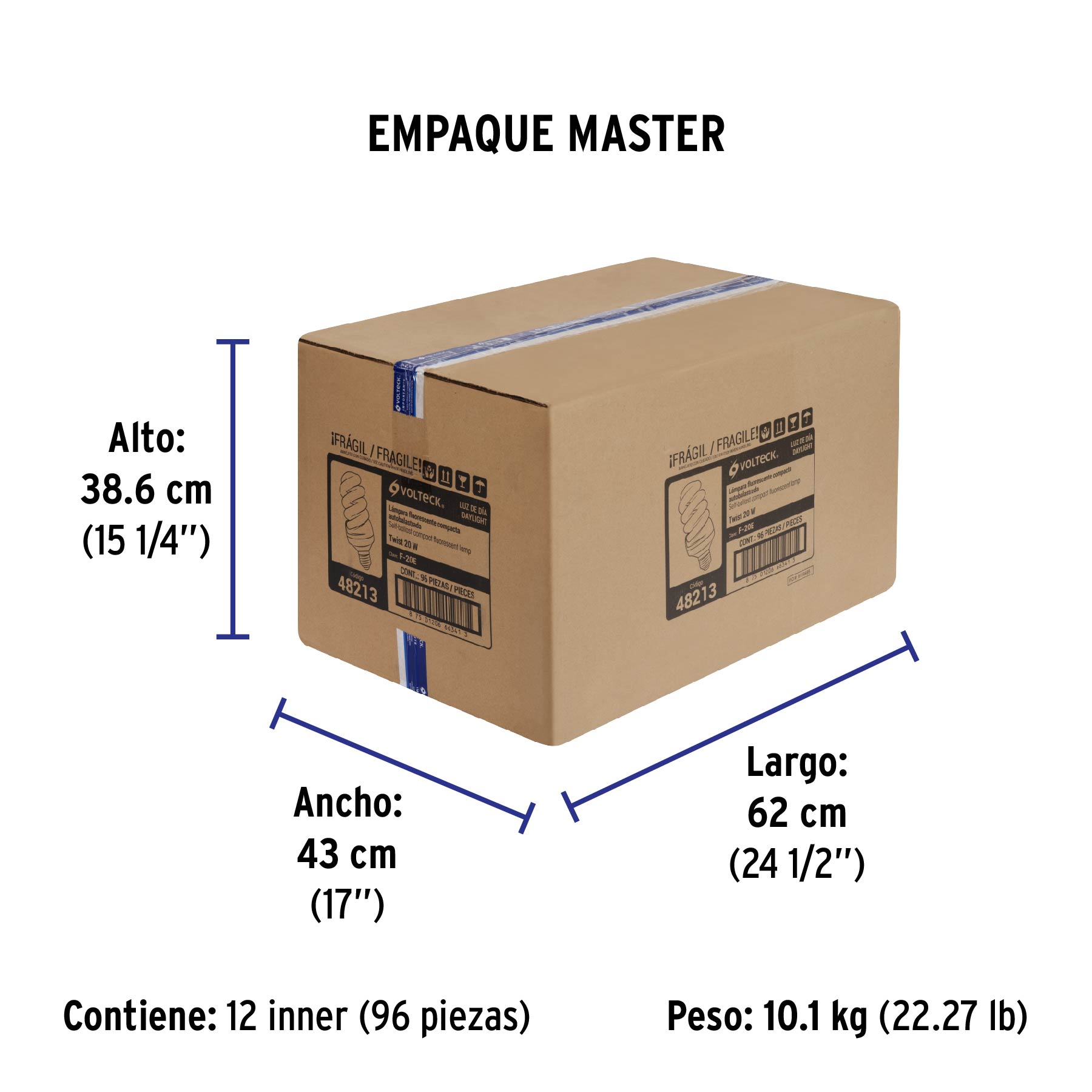 Lámpara espiral T4 20 W luz de día en blíster, VOLTECK - Empaque