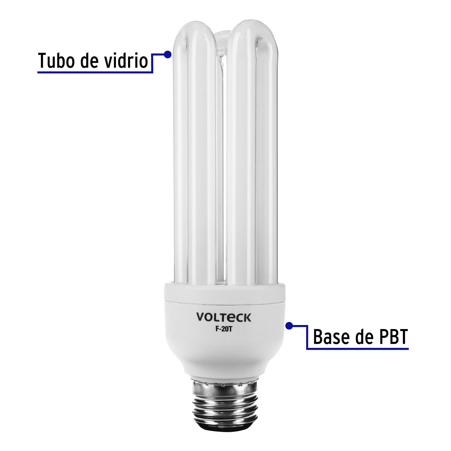 Lámpara triple T4 20 W luz de día en blíster, VOLTECK