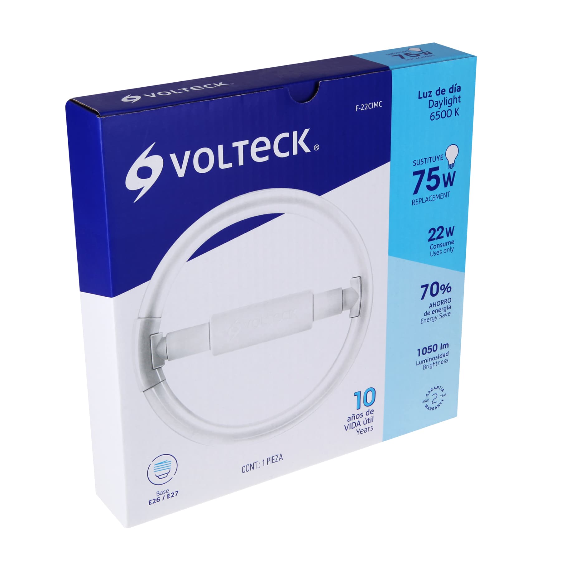 Lámpara circular T5 22 W luz de día en caja, VOLTECK