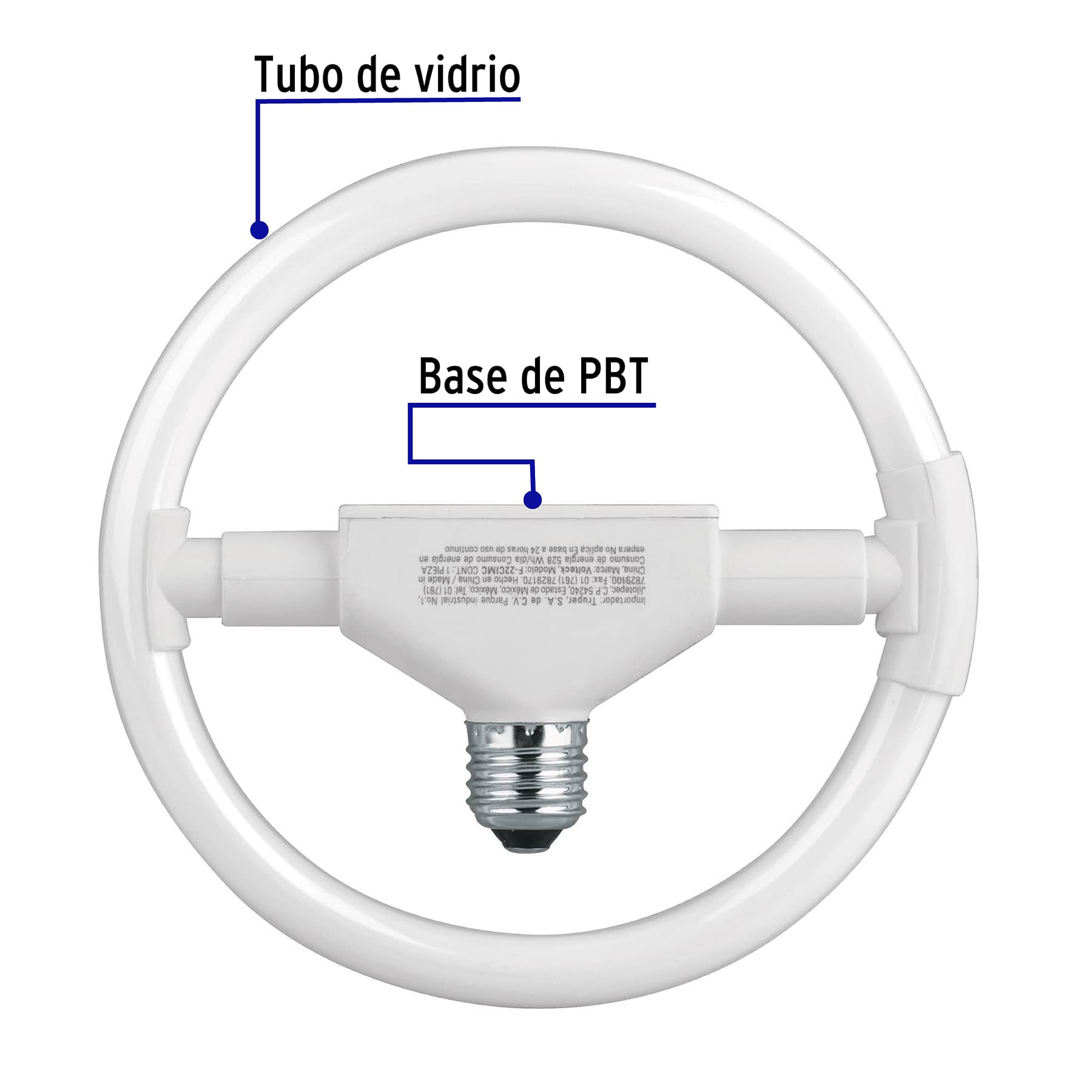 Lámpara circular T5 22 W luz de día en caja, VOLTECK