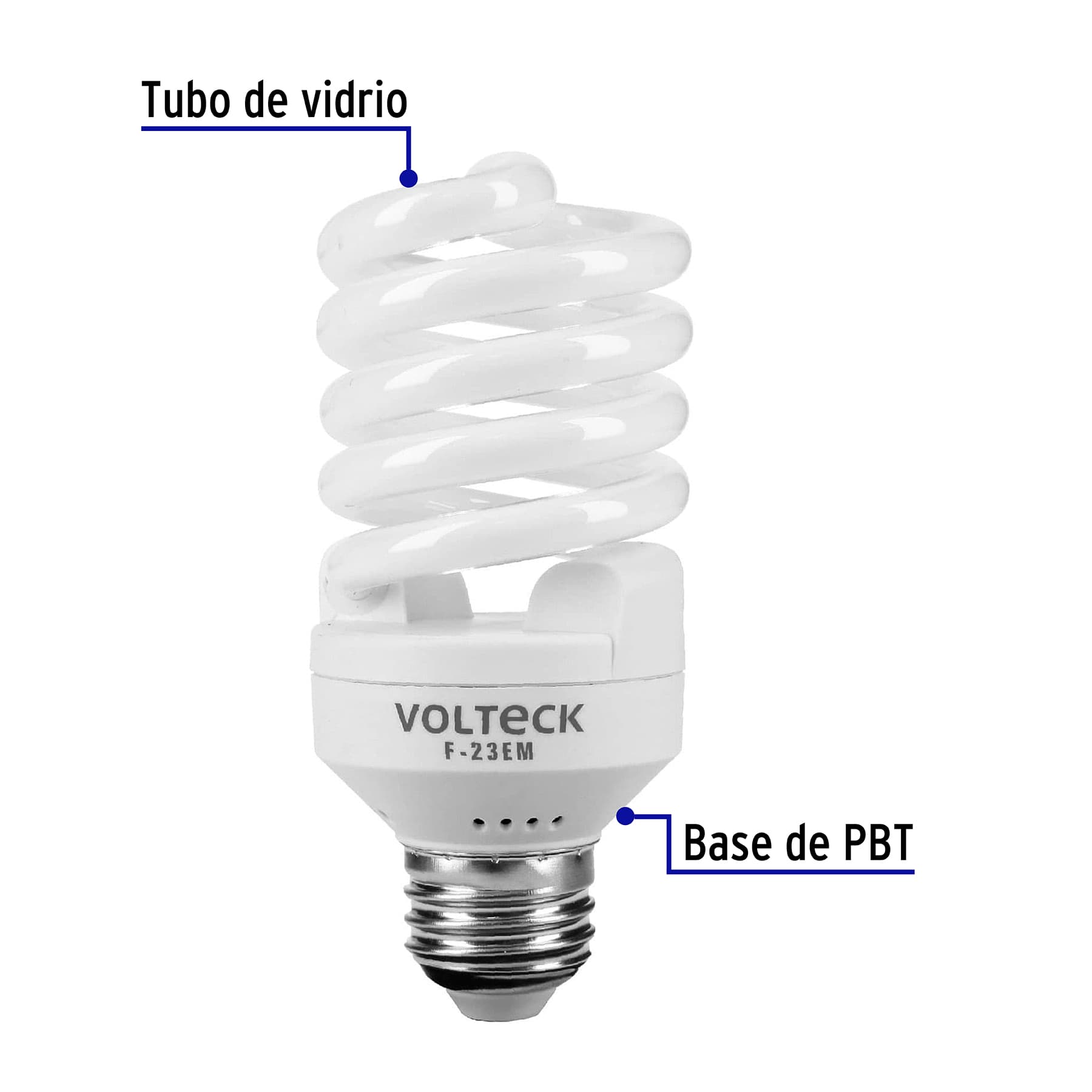 Lámpara espiral mini T2 23 W luz de día en blíster, VOLTECK