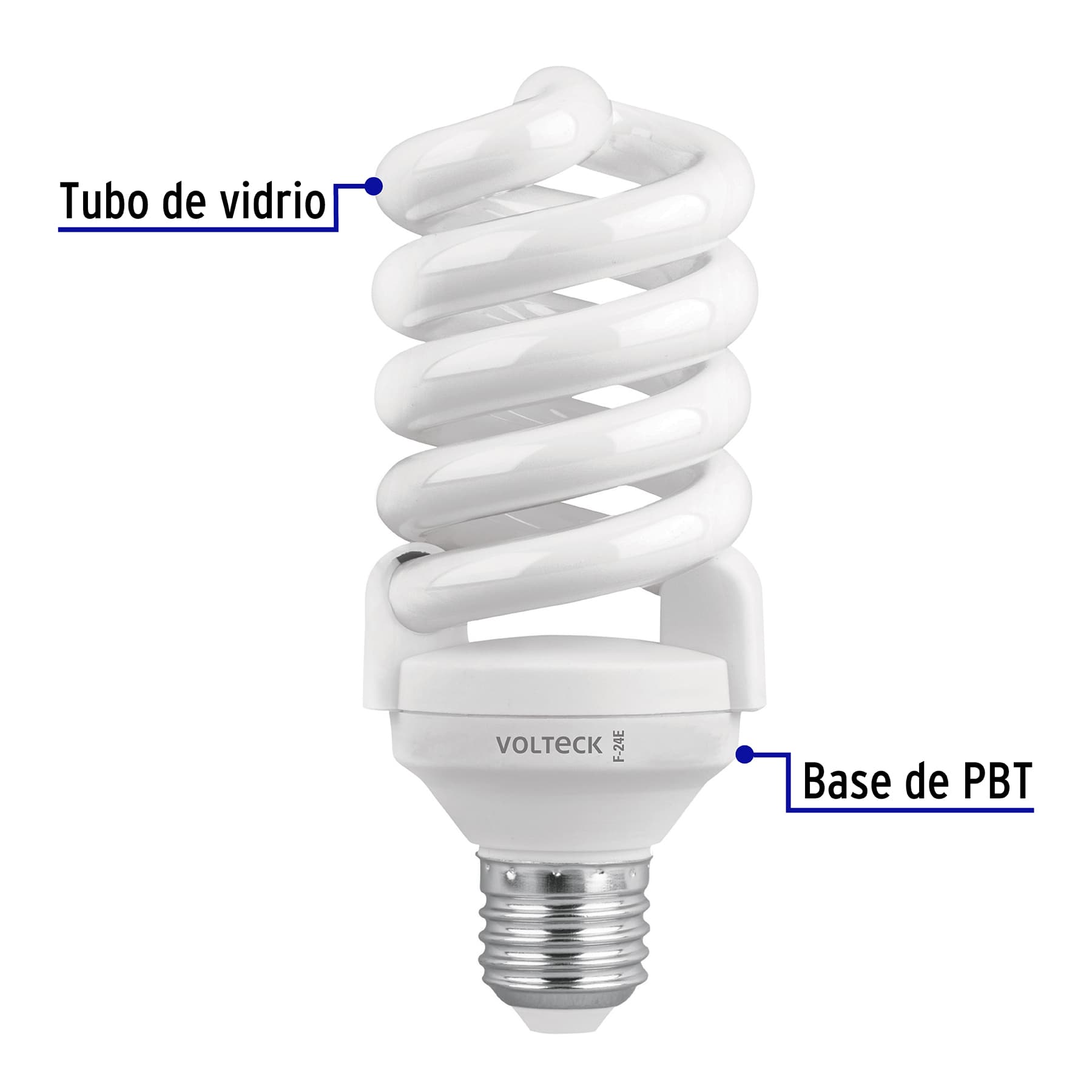 Pack 2 lámparas espiral T4 24 W luz de día, blíster, VOLTECK
