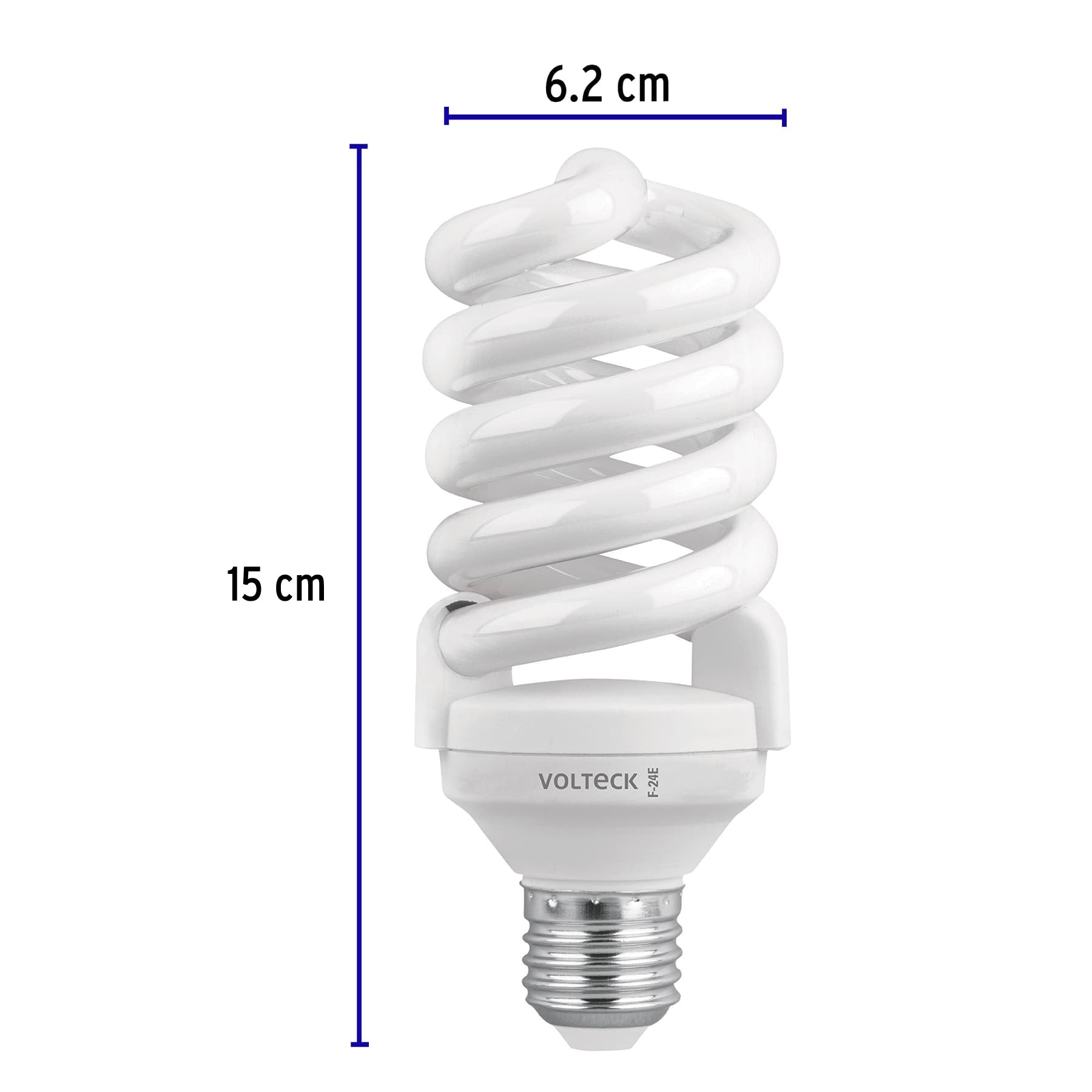Pack 4 lámparas espiral T4 24 W luz de día, caja, VOLTECK