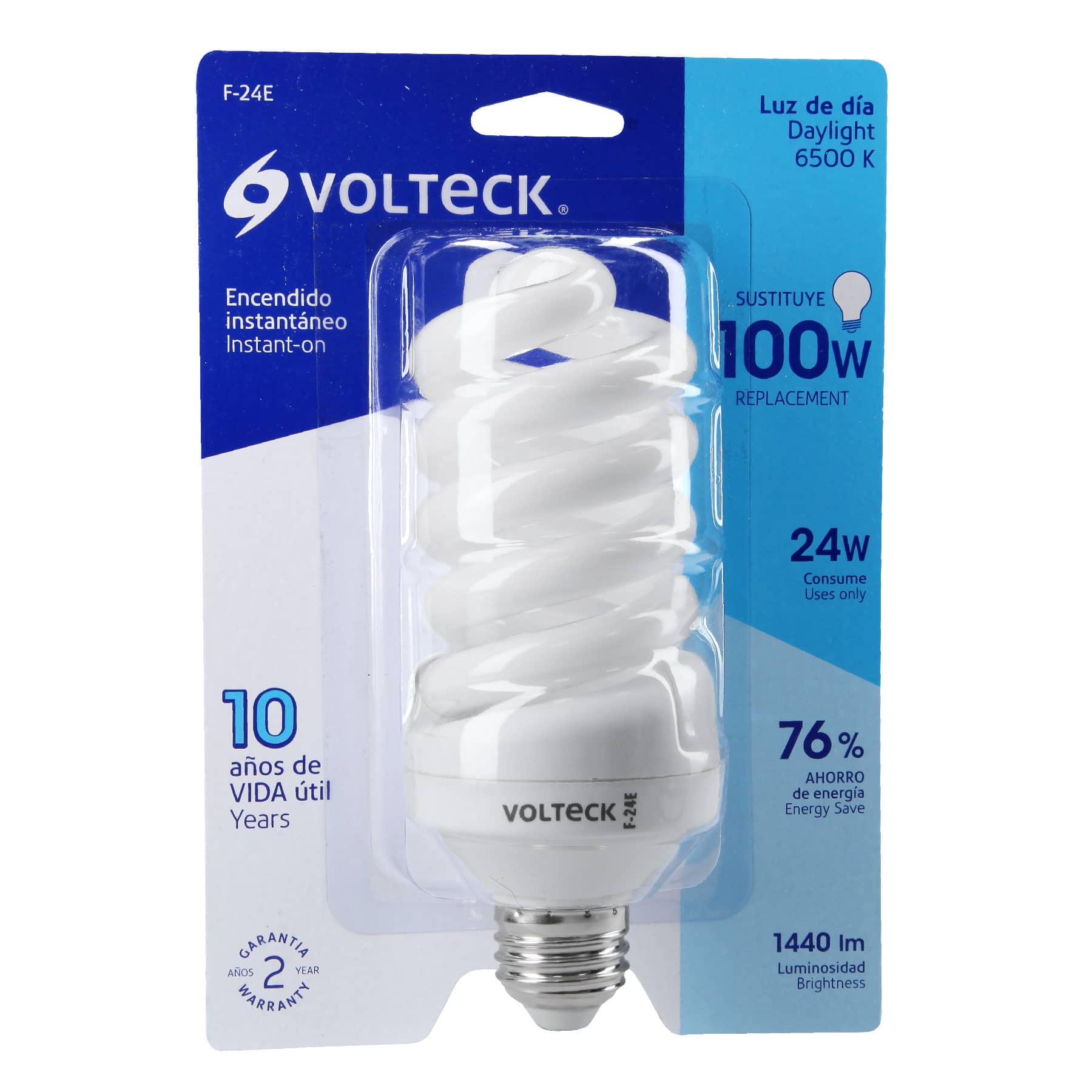 Lámpara espiral T4 24 W luz de día en blíster, VOLTECK