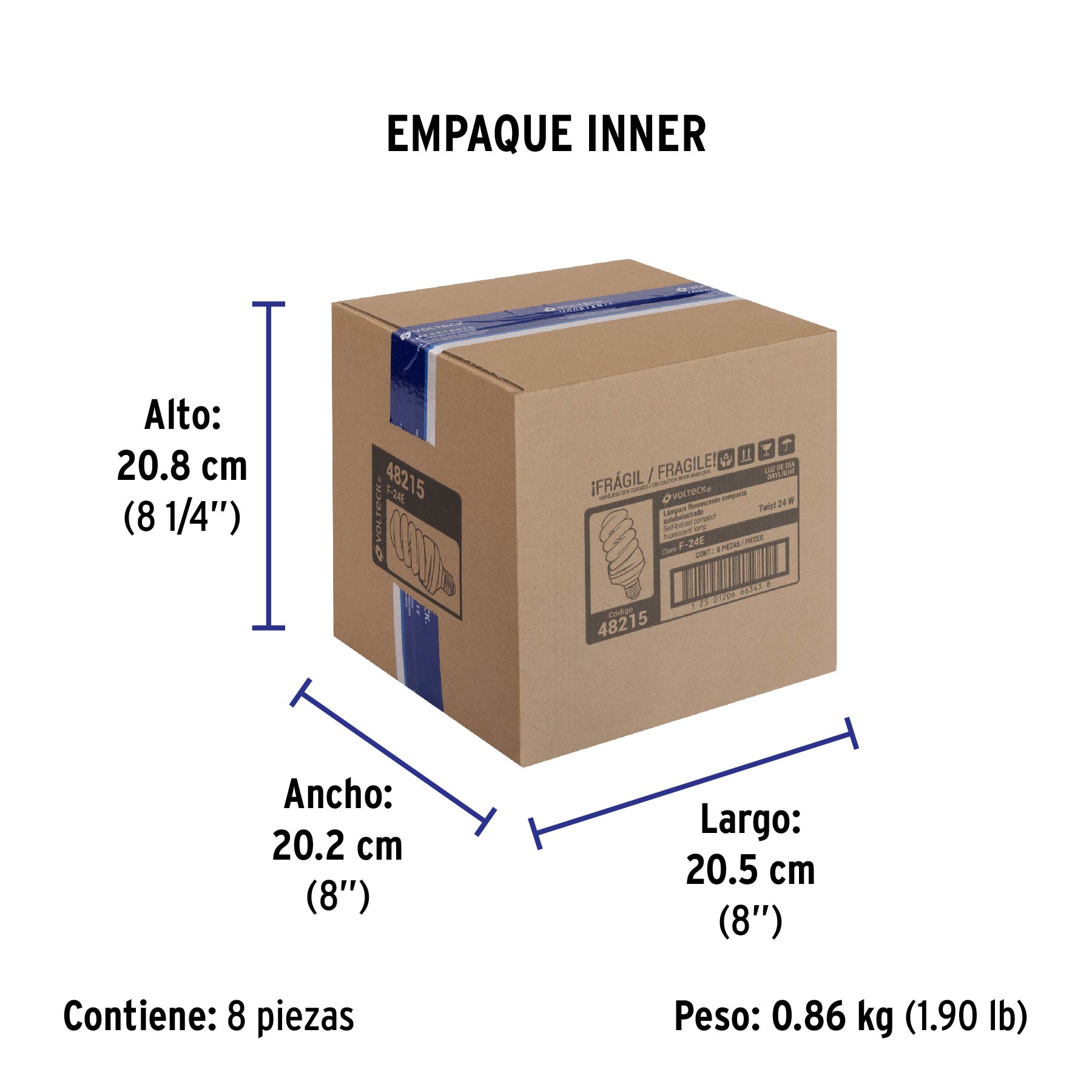 Lámpara espiral T4 24 W luz de día en blíster, VOLTECK - Empaque