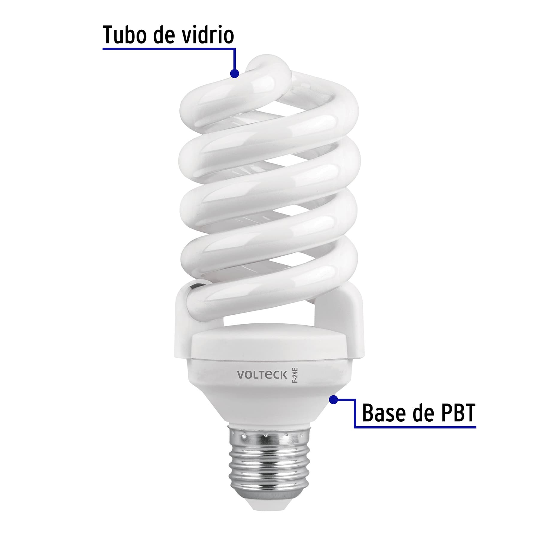 Lámpara espiral T4 24 W luz de día en blíster, VOLTECK