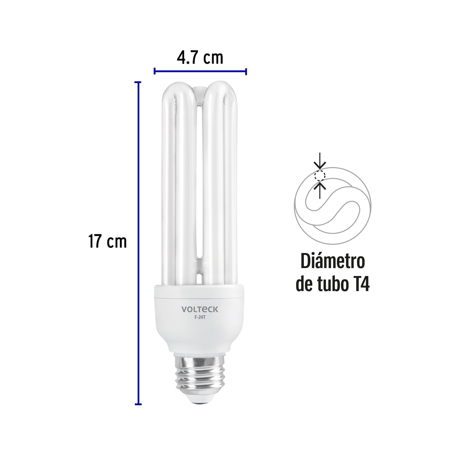 Lámpara triple T4 24 W luz de día en blíster, VOLTECK