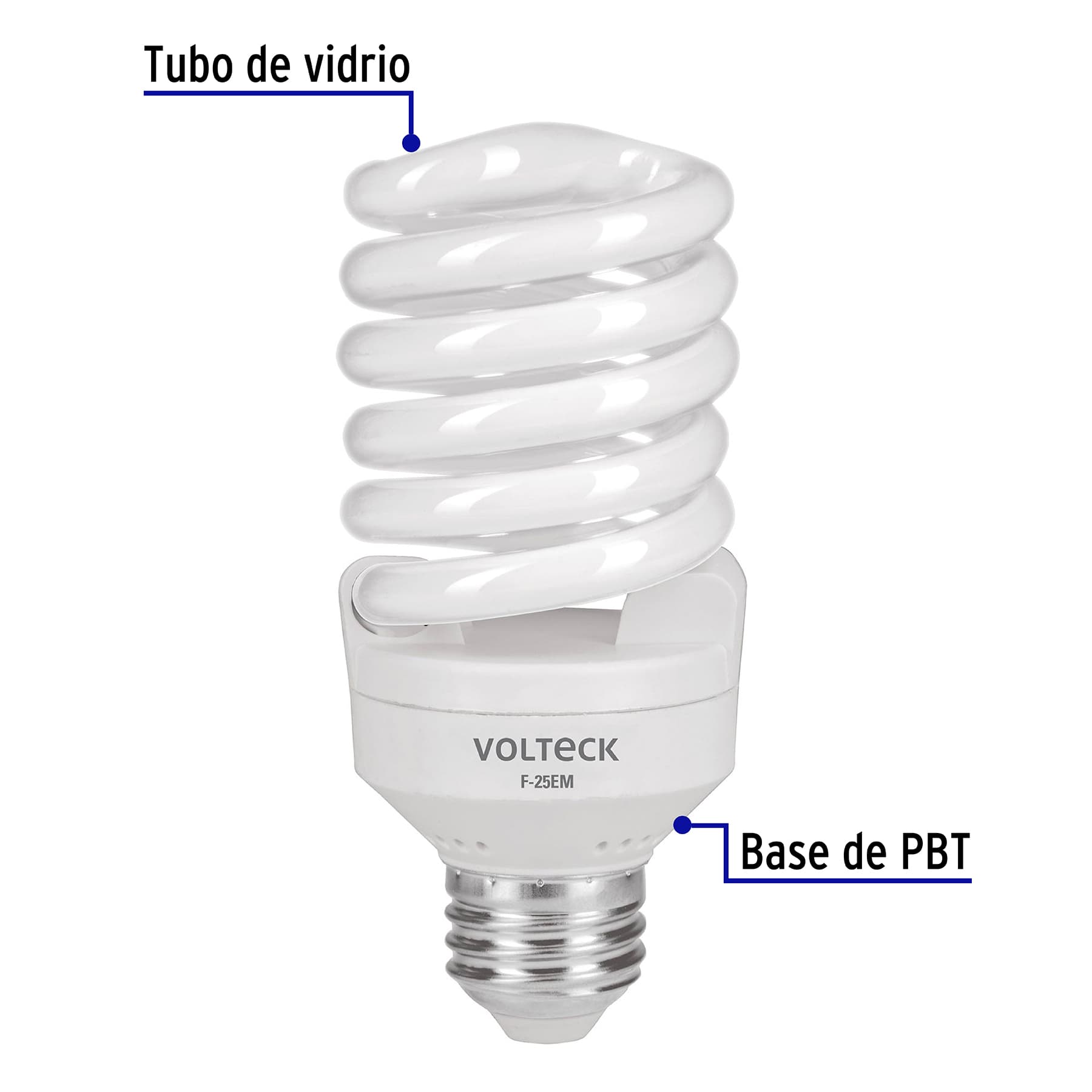 Lámpara espiral mini T2 25 W luz de día en blíster, VOLTECK