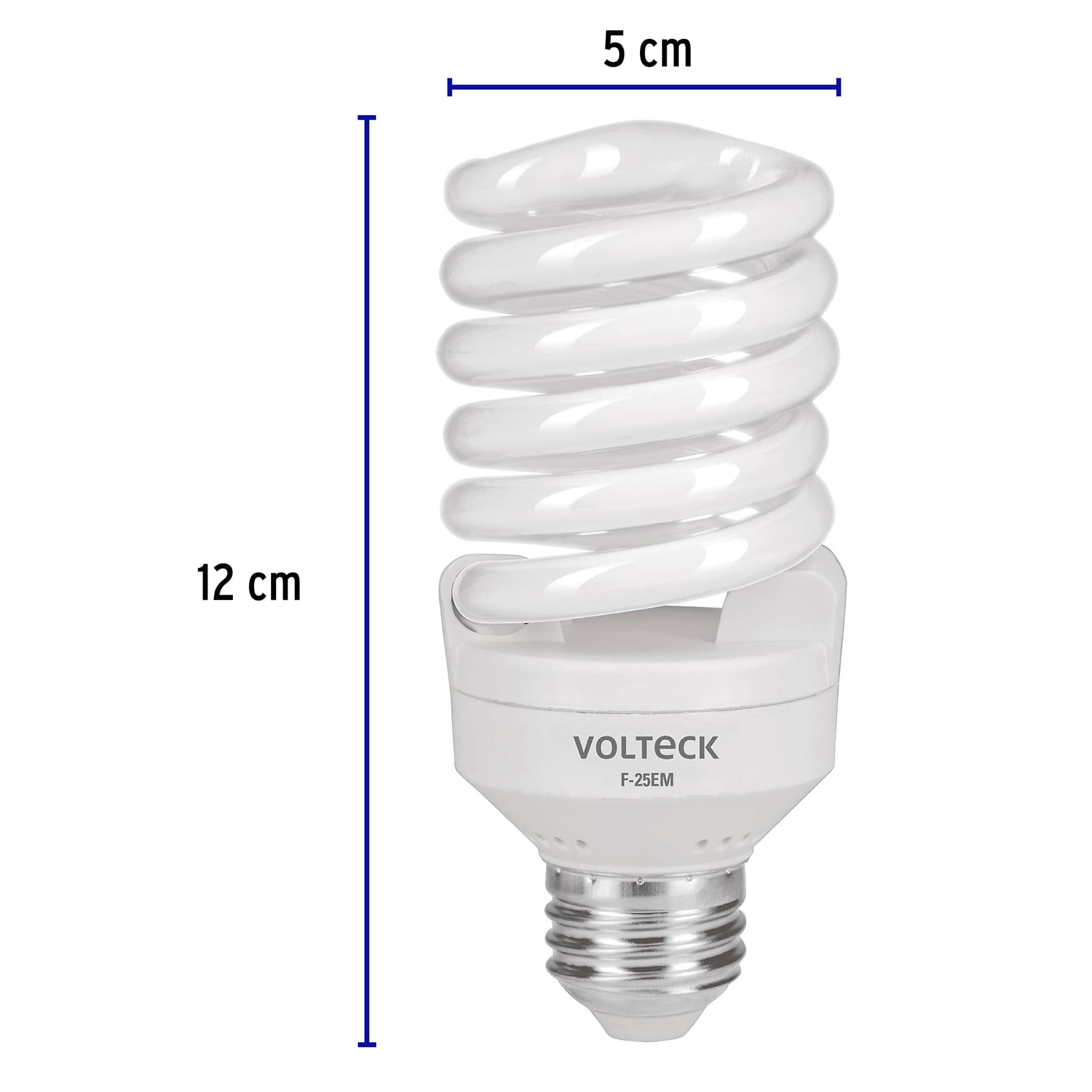 Lámpara espiral mini T2 25 W luz de día en blíster, VOLTECK