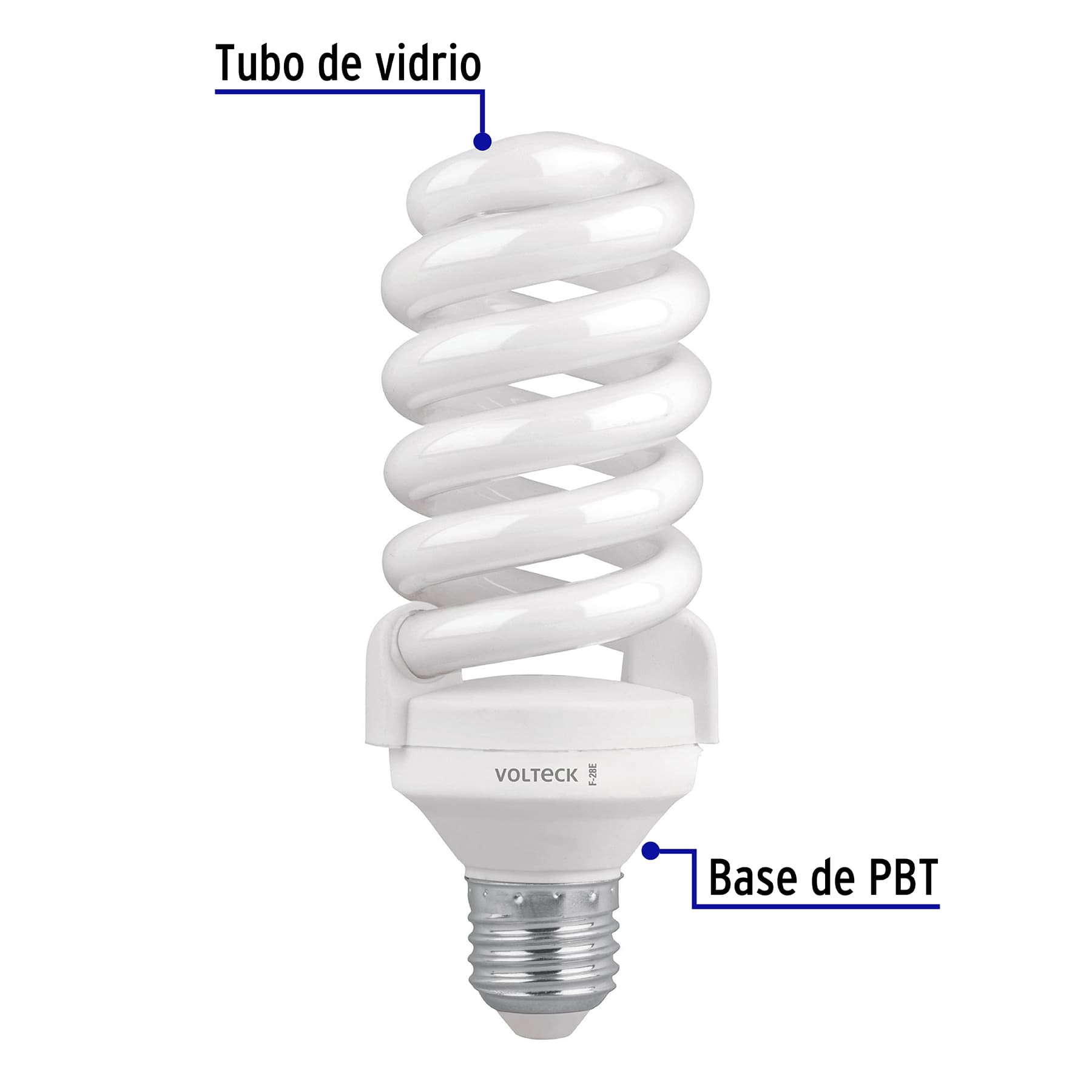 Lámpara espiral T4 28 W luz de día en blíster, VOLTECK