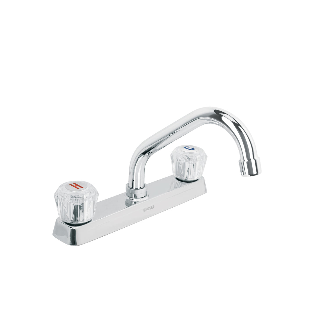 Mezcladora 8" fregadero cromo, cuello corto, acrílico, BASIC