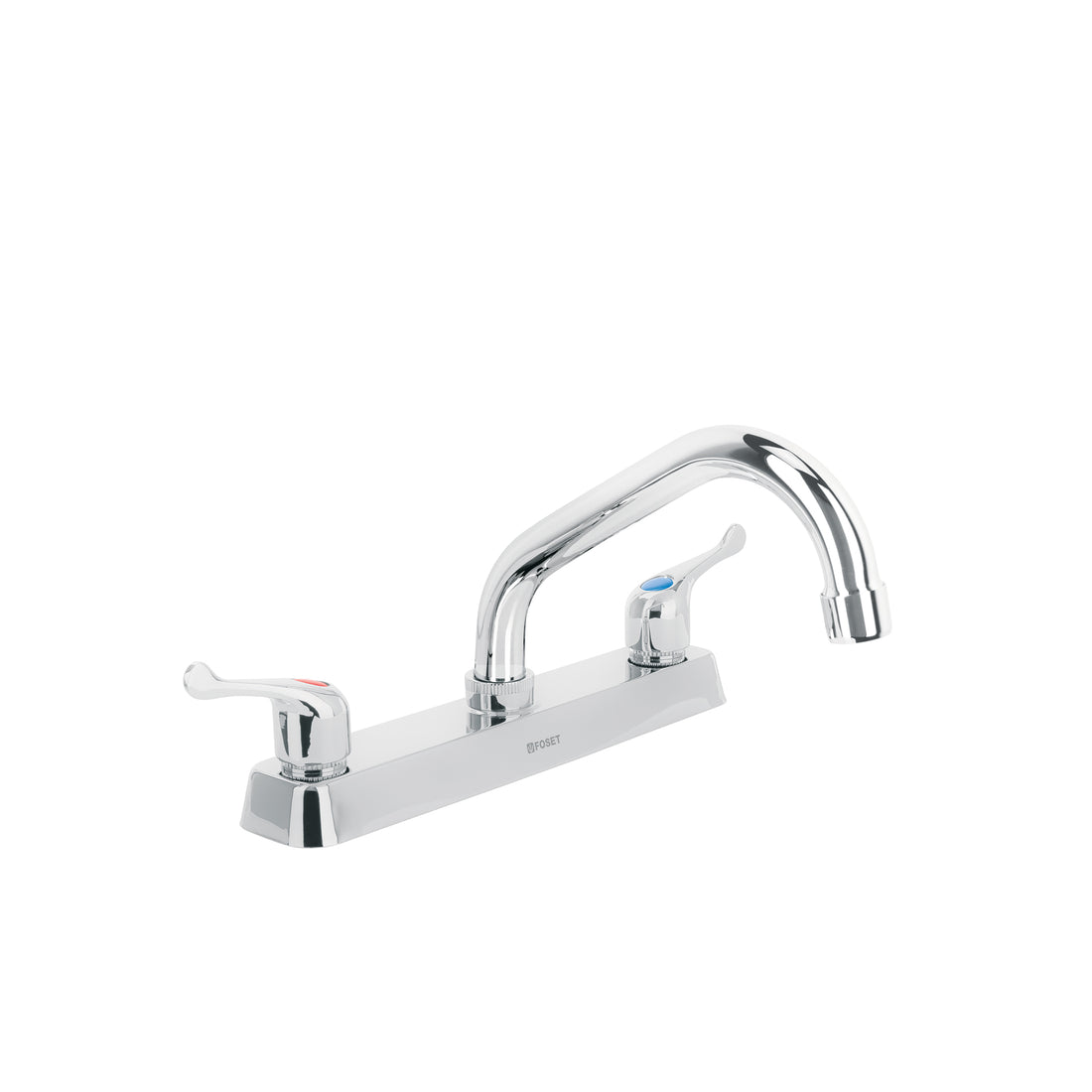 Mezcladora 8" fregadero cromo, cuello corto, palanca, BASIC