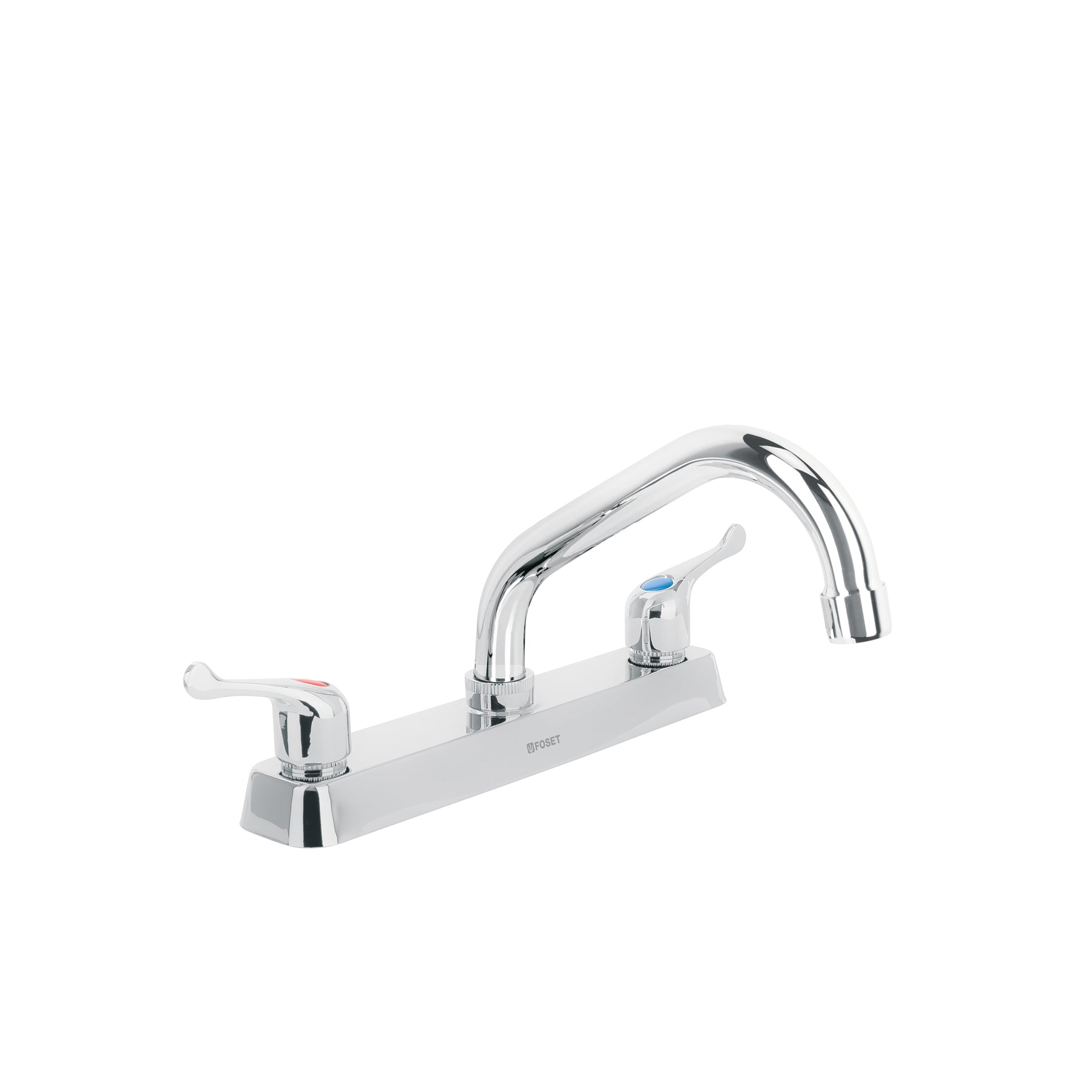 Mezcladora 8" fregadero cromo, cuello corto, palanca, BASIC