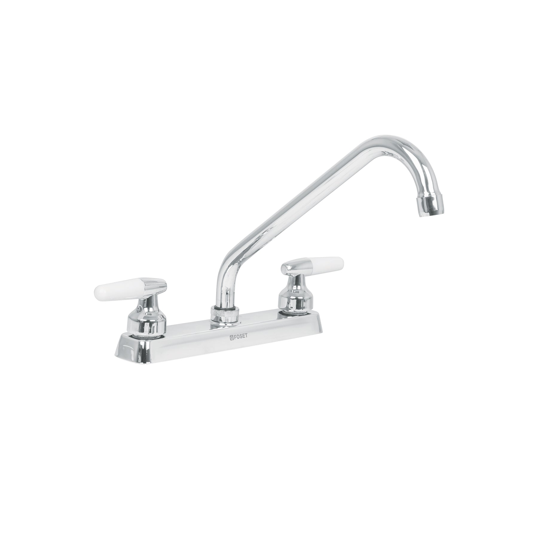 Mezcladora 8" fregadero cromo, cuello largo, cono, BASIC