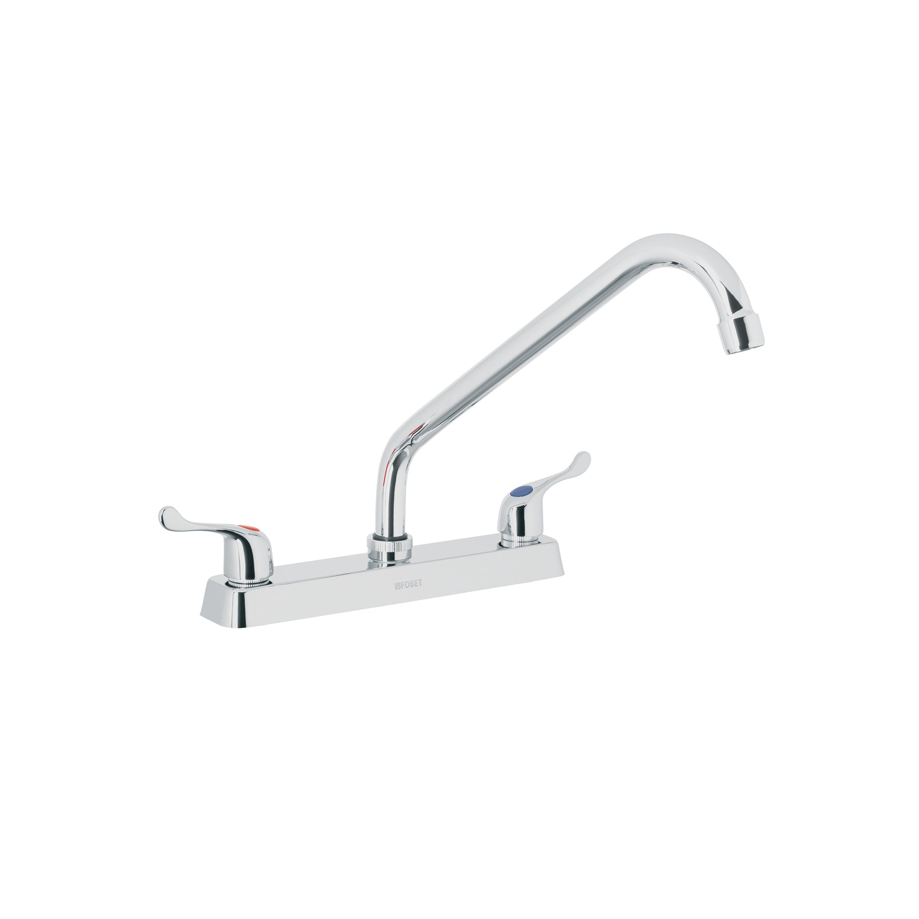 Mezcladora 8" fregadero cromo, cuello largo, palanca, BASIC