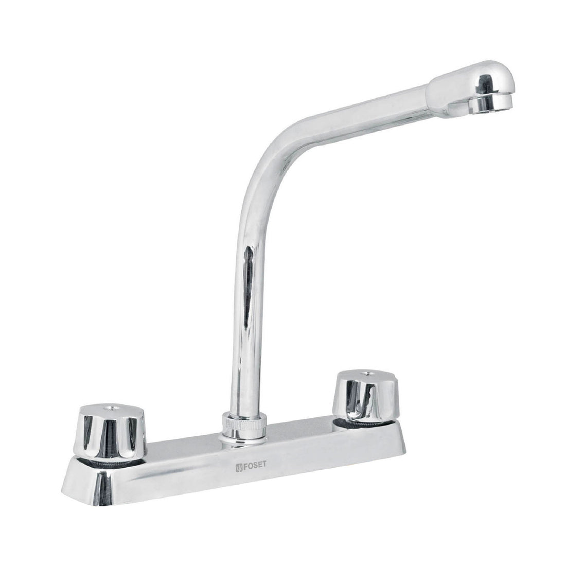 Mezcladora 8" fregadero cromo, cuello cobra,compresión,BASIC