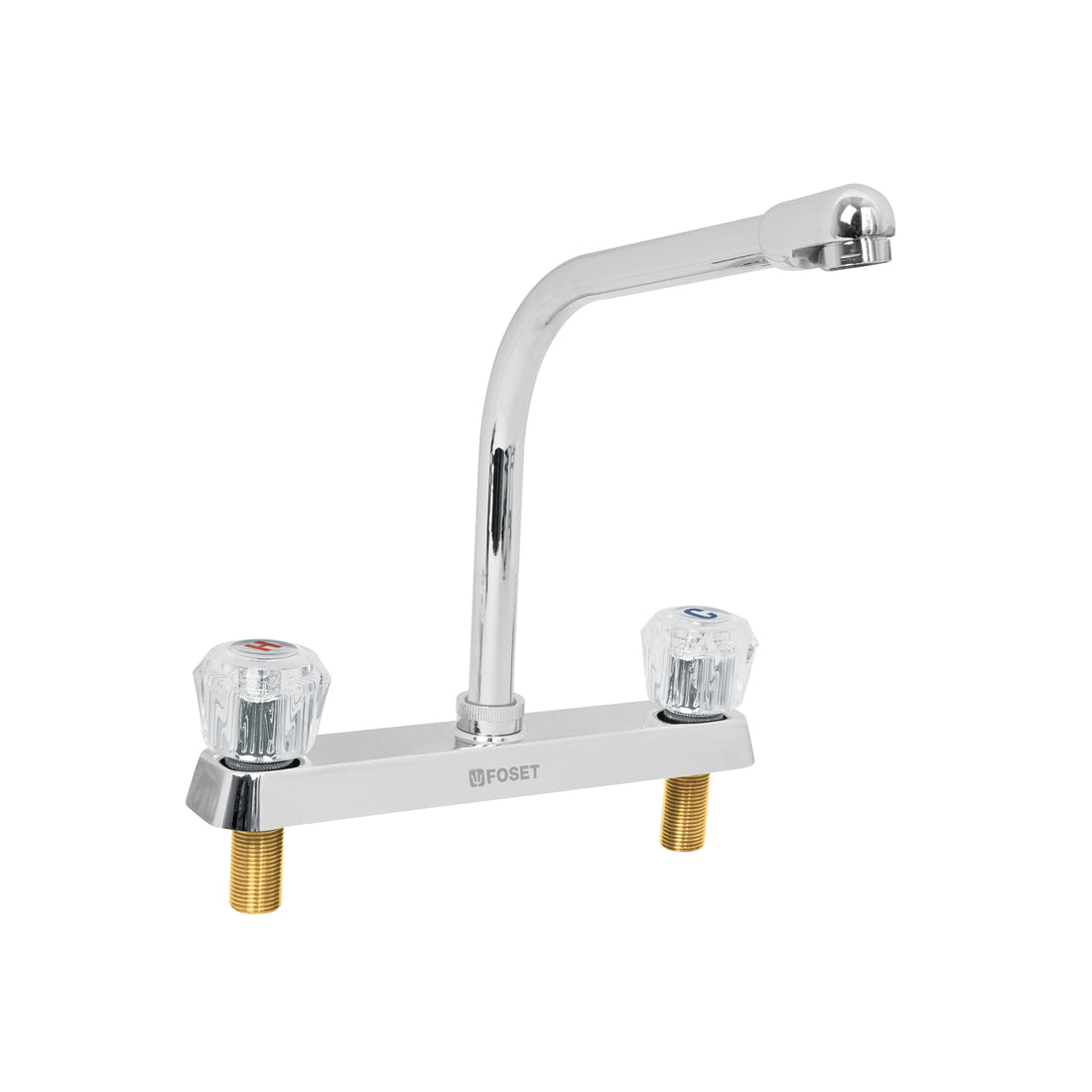 Mezcladora 8" fregadero cromo, cuello cobra, acrílico, BASIC