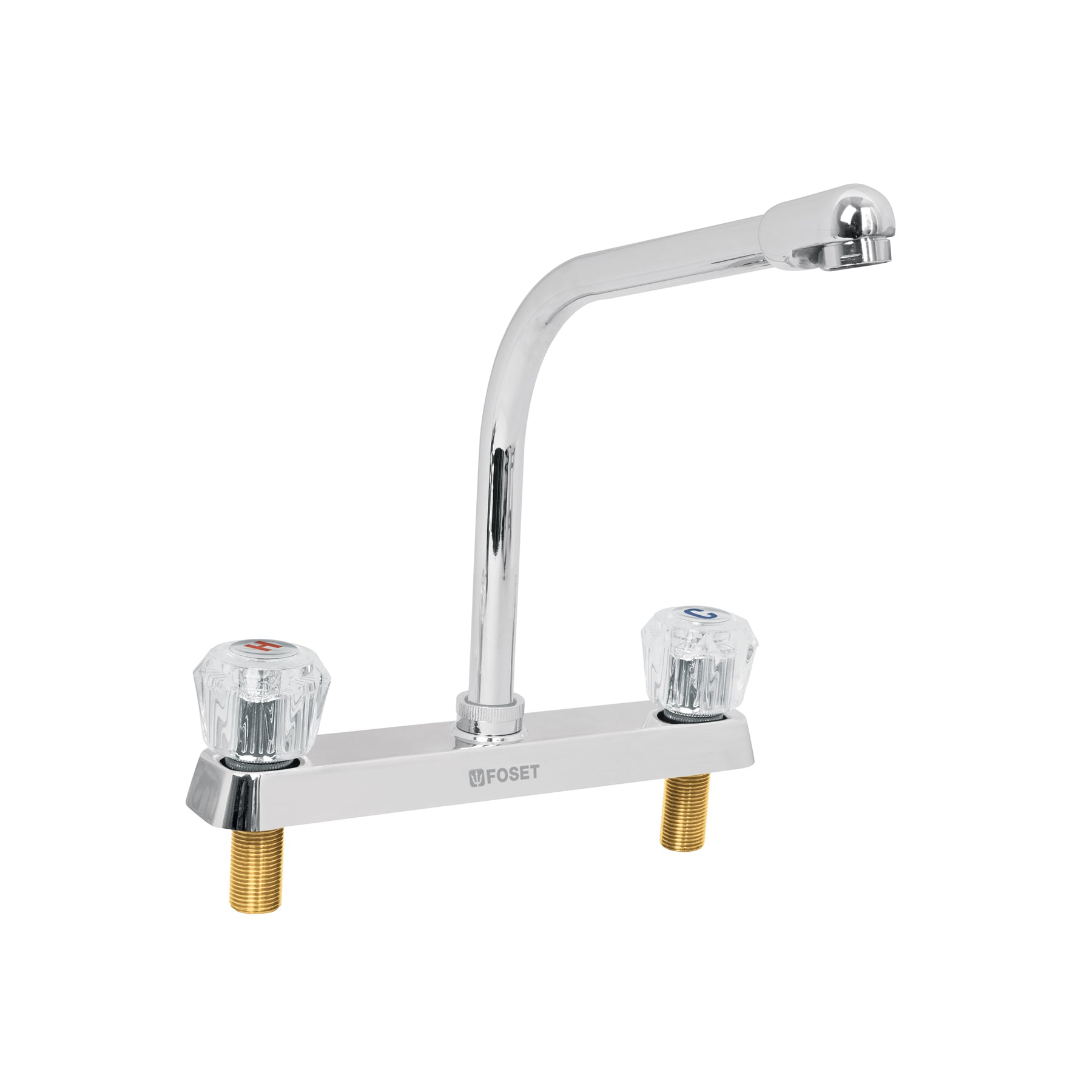 Mezcladora 8" fregadero cromo, cuello cobra, acrílico, BASIC