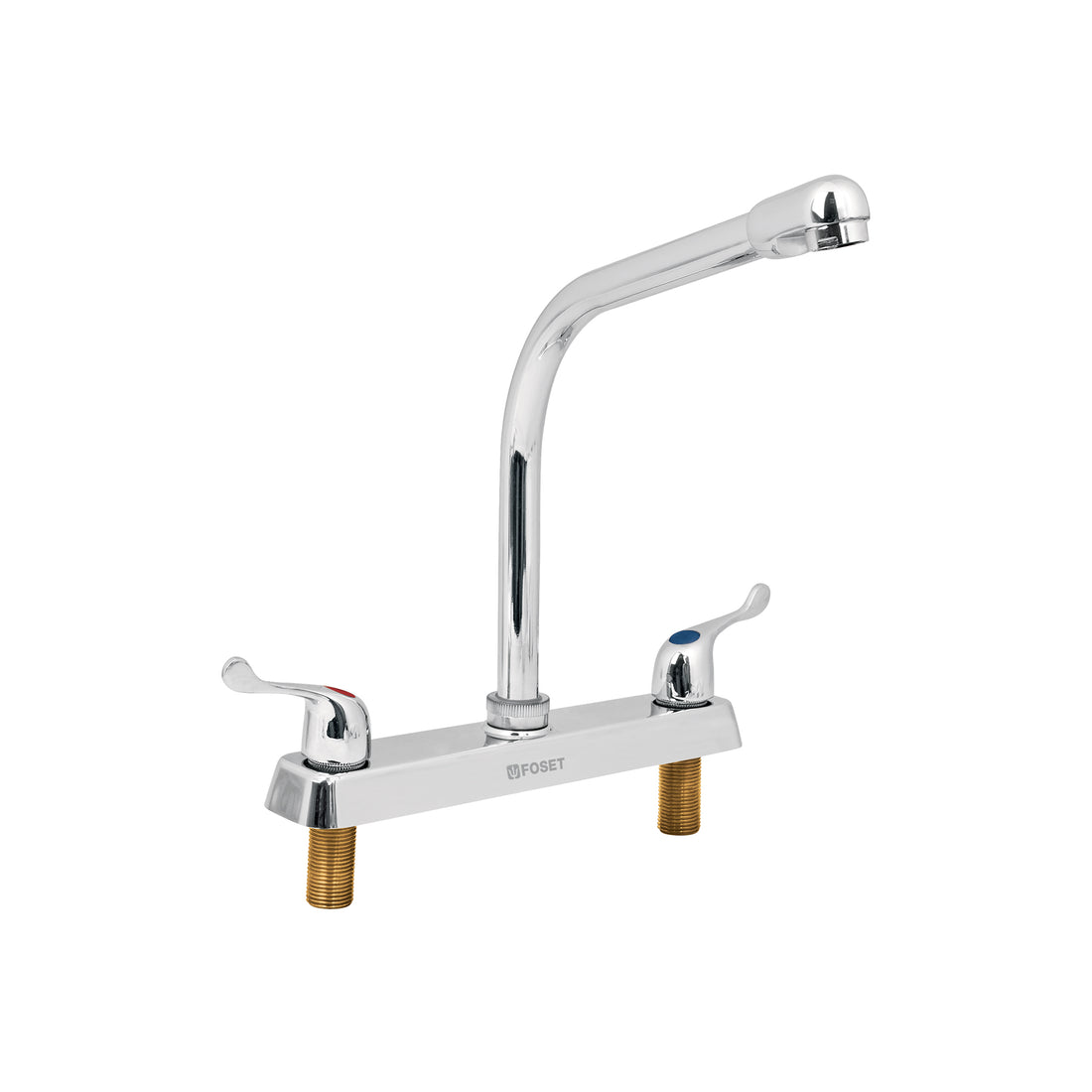 Mezcladora 8" fregadero cromo, cuello cobra, palanca, BASIC