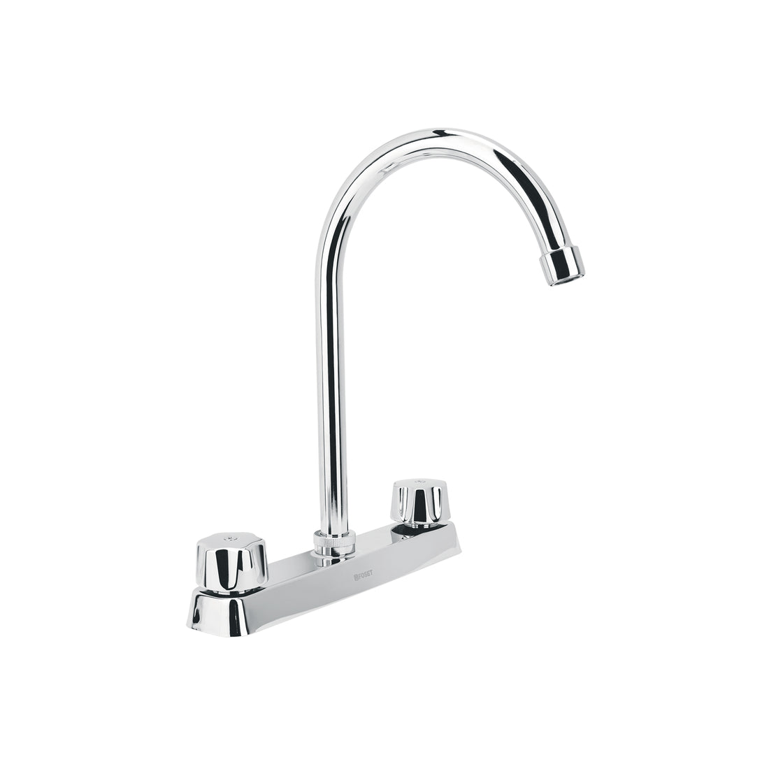Mezcladora 8" fregadero cromo, cuello curvo,hexagonal, BASIC
